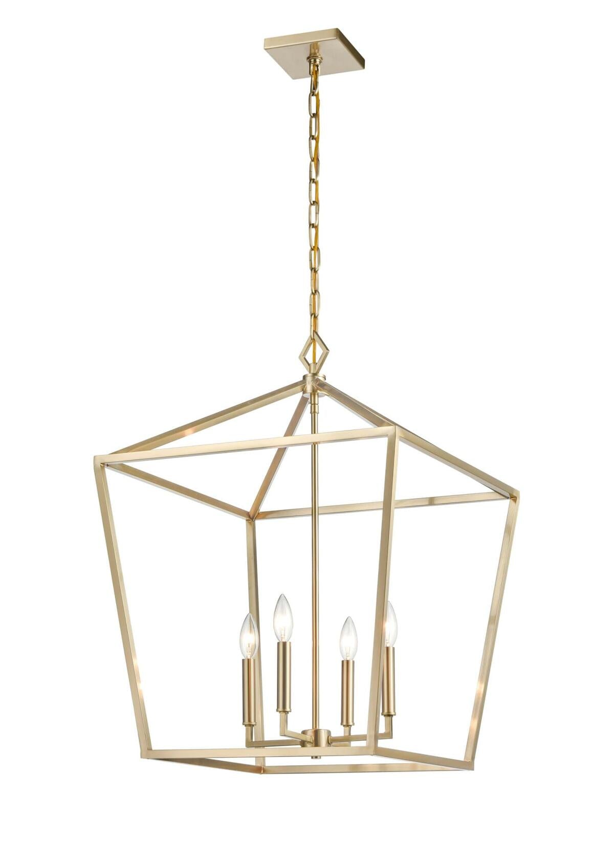 Millennium 3254-VG Four Light Pendant, Gold, Champ, Gld Leaf