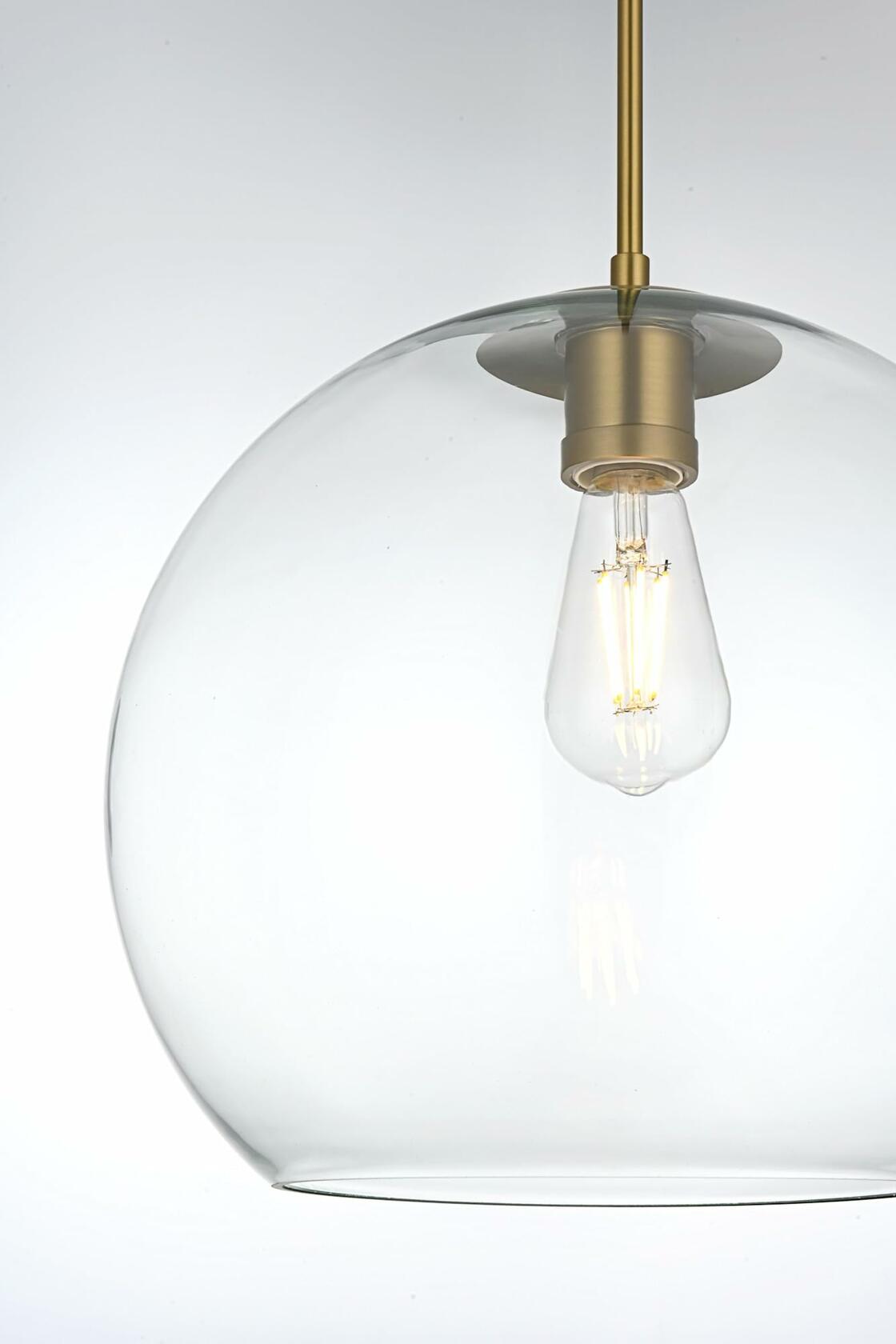 Living District Indoor Modern Home Decorative Bright Ceiling Baxter 1 Light Chrome Pendant with Clear Glass