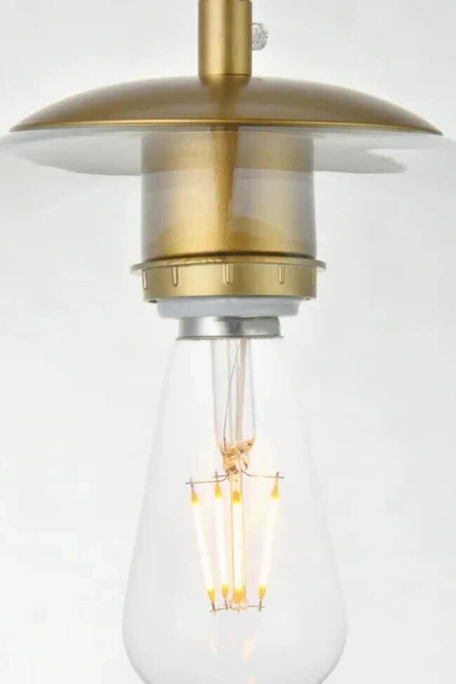Living District Indoor Modern Home Decorative Bright Ceiling Baxter 1 Light Chrome Pendant with Clear Glass
