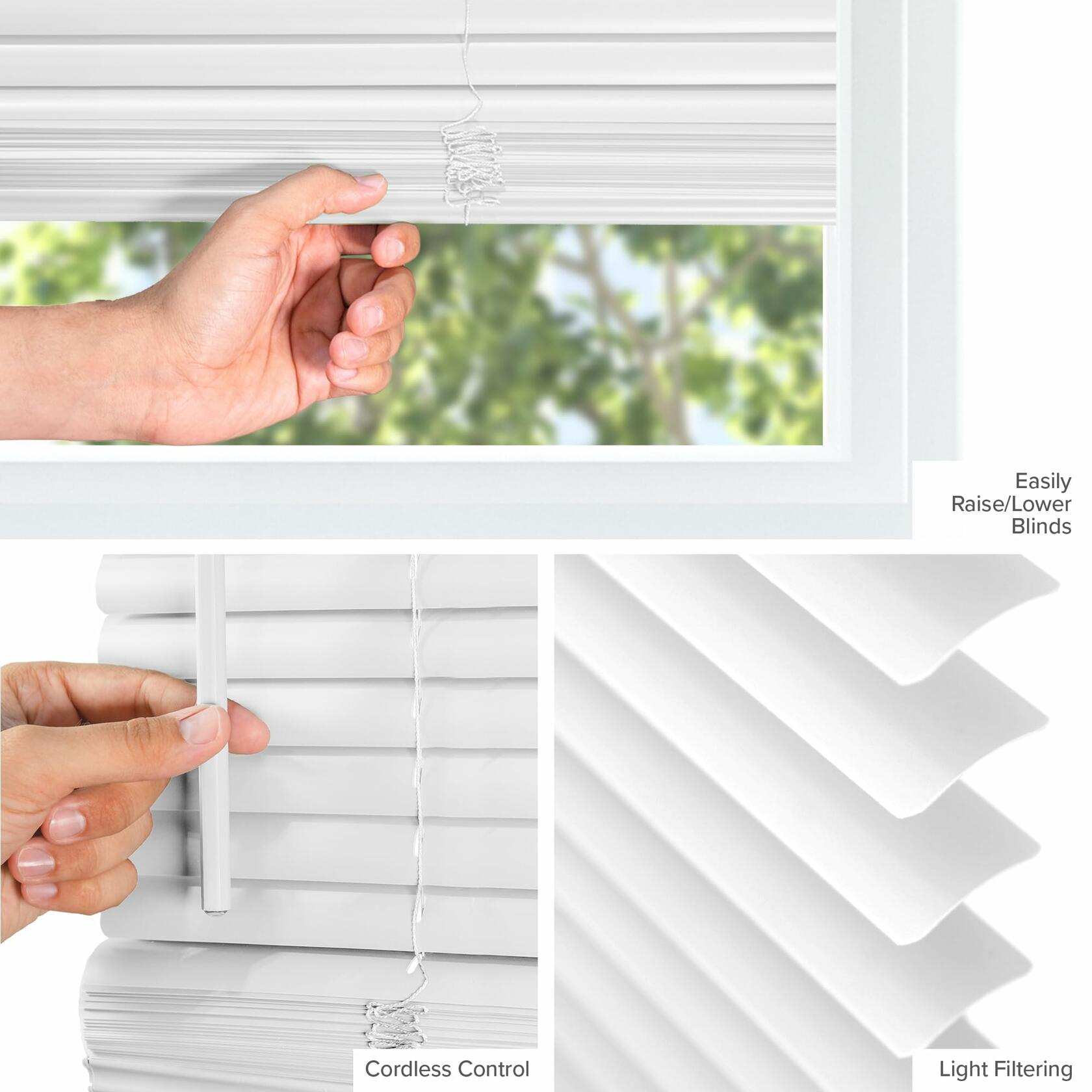 CHICOLOGY Blinds for Windows, Mini Blinds, Window Blinds, Door Blinds, Blinds & Shades, Camper Blinds, Horizontal Window Blinds, White (Commercial Grade), 31" W x 84" H