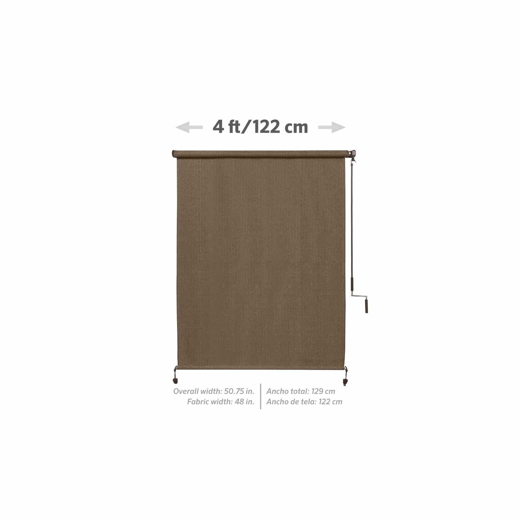 Coolaroo 462178 Roller Shade, 4' x 8', Walnut