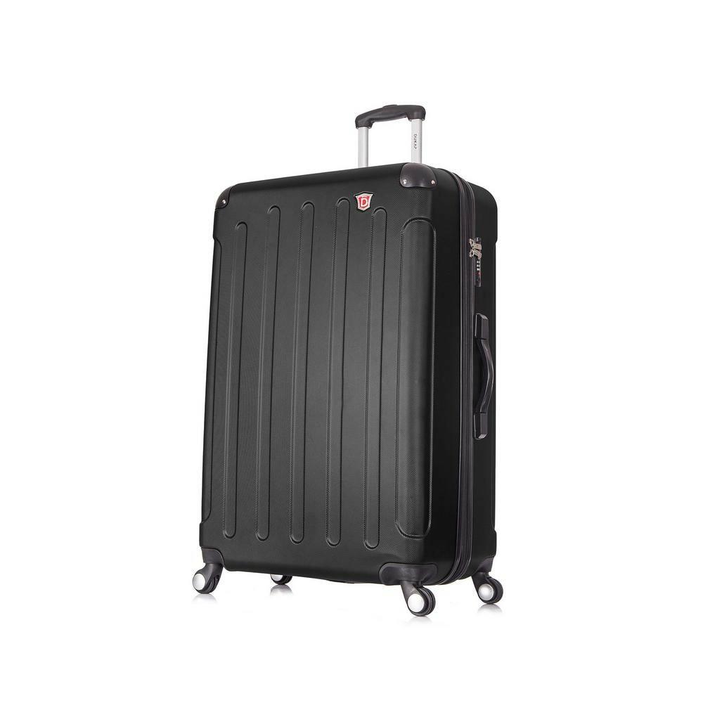DUKAP Intely Hardside 31" Large Checked Spinner Suitcase with Integrated Digital Weight Scale - Black