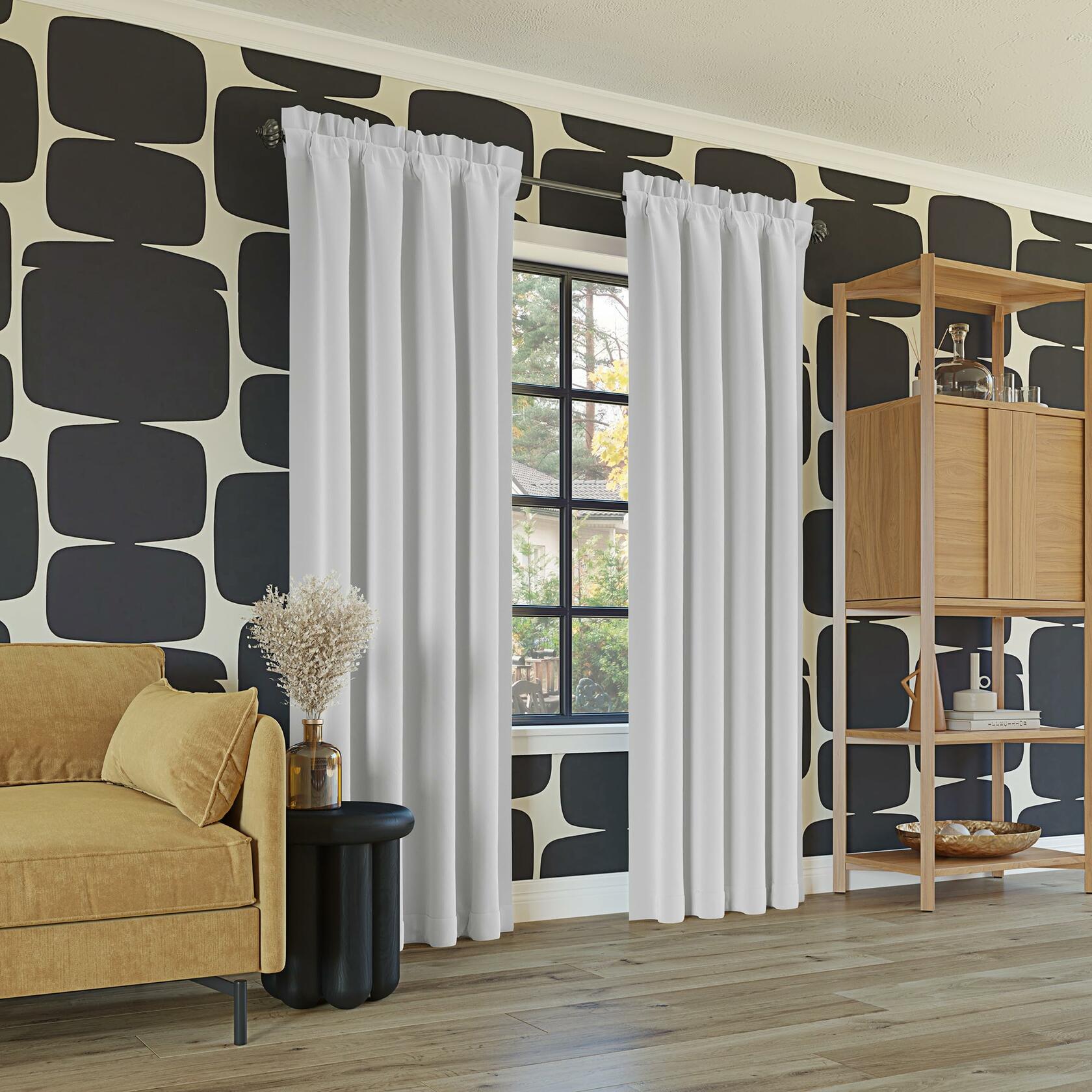 Sun Zero Oslo Theater Grade Extreme 100% Blackout Rod Pocket Curtain Panel, 52" x 63", White