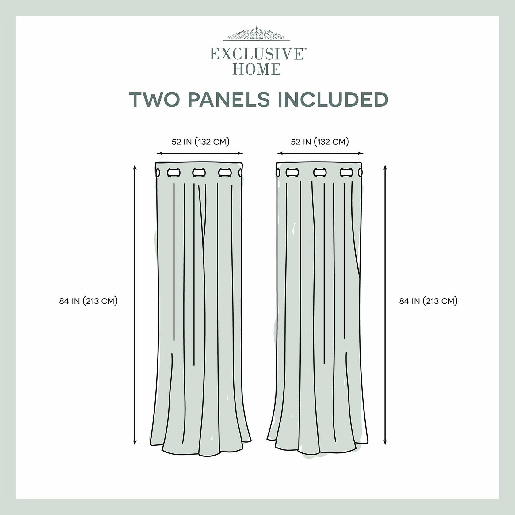 Exclusive Home Curtains Kochi Light Filtering Linen Blend Grommet Top Curtain Panel Pair, 52x84, Dove Grey, 2 Piece