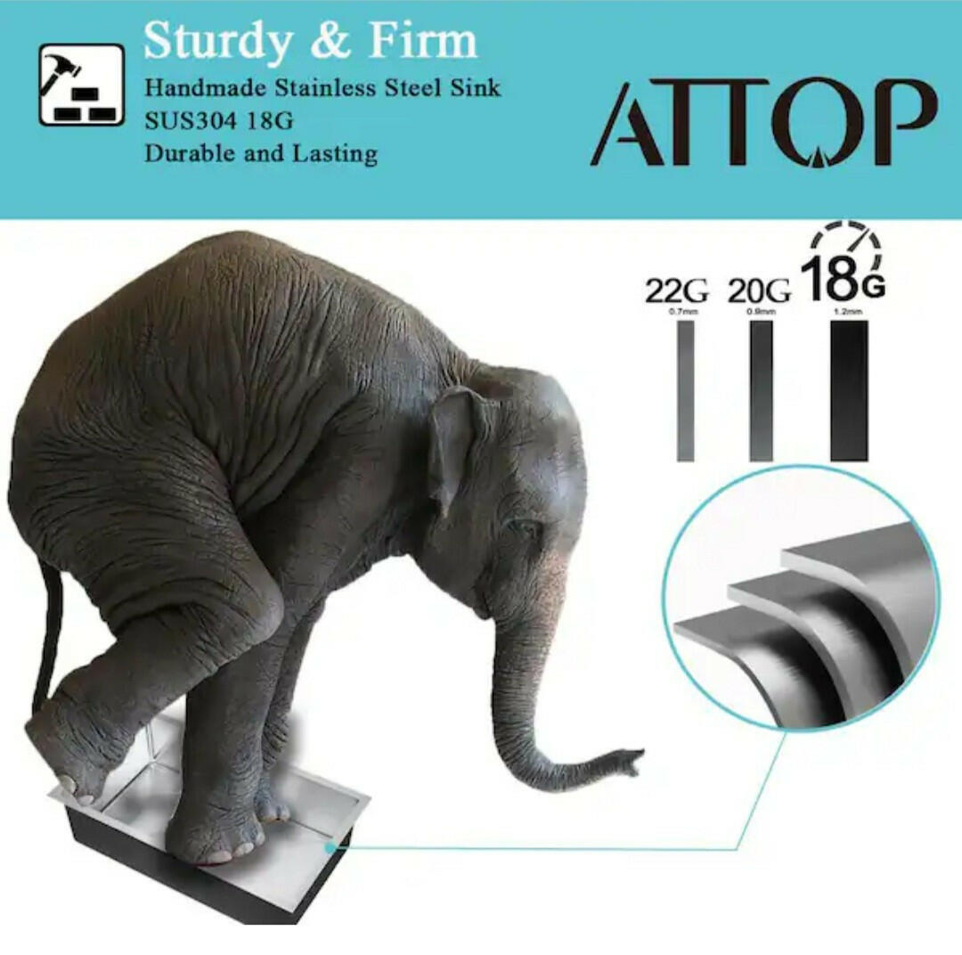 Attop(Brand Rating: 5.0/5)Handmade Stainless Steel 32 in. Double Bowl...