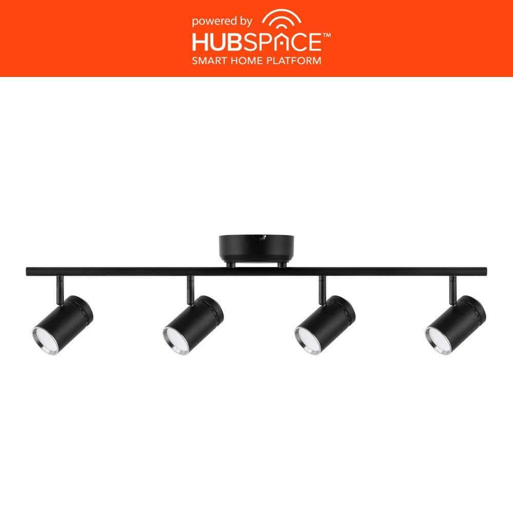 Crosshaven 2.6 ft. 4-Light Black Smart Color Tunable Integrated LED Fixed Track