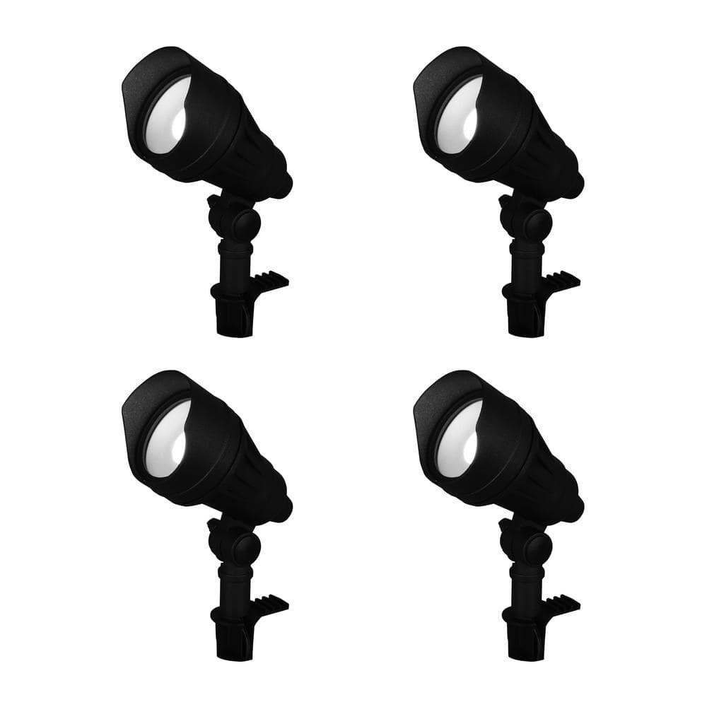 Low Voltage Black Hardwired CCT Change Integrated LED Landscape Flood Light with