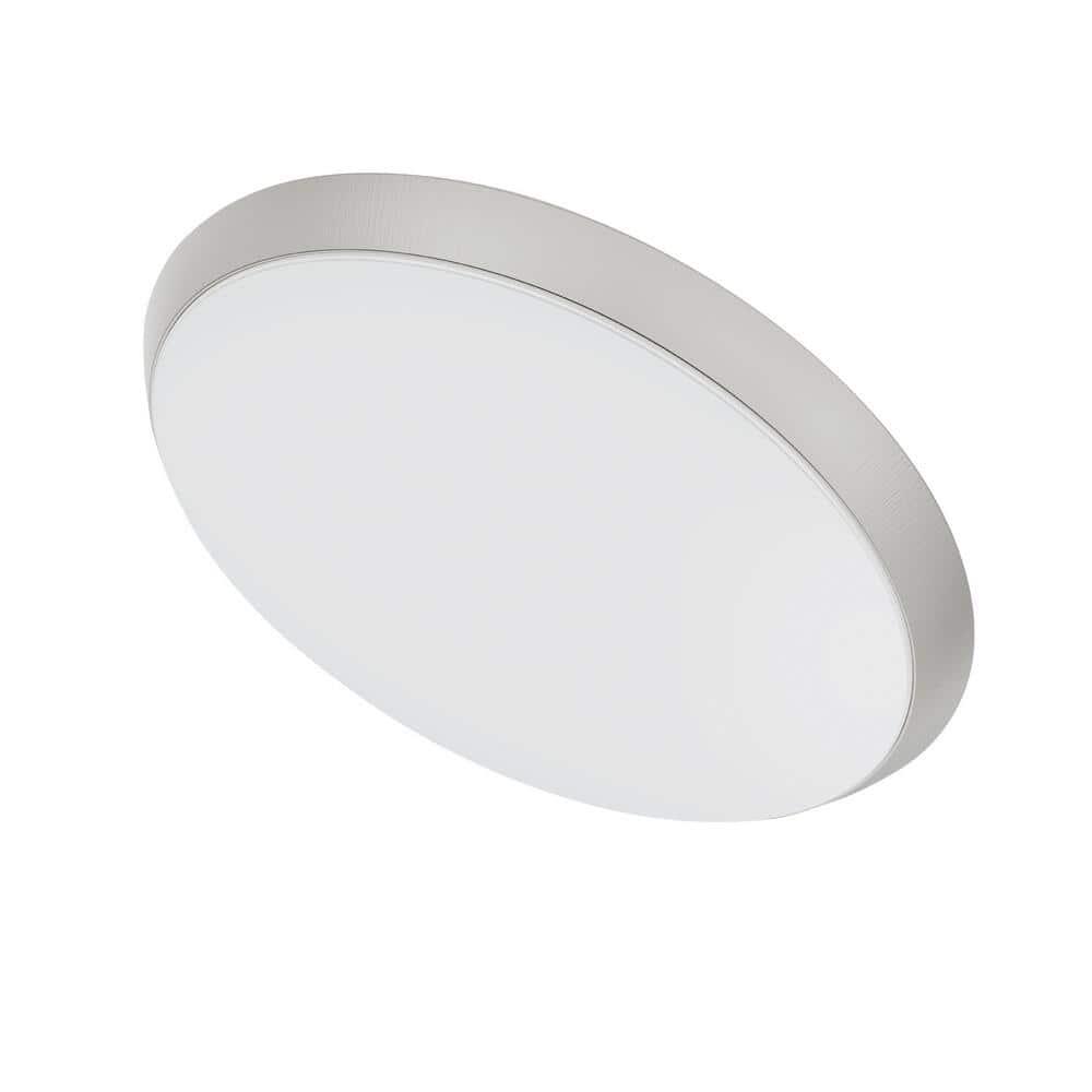 11 in. Brushed Nickel Integrated LED Dimmable Selectable CCT Flush Mount Indoor