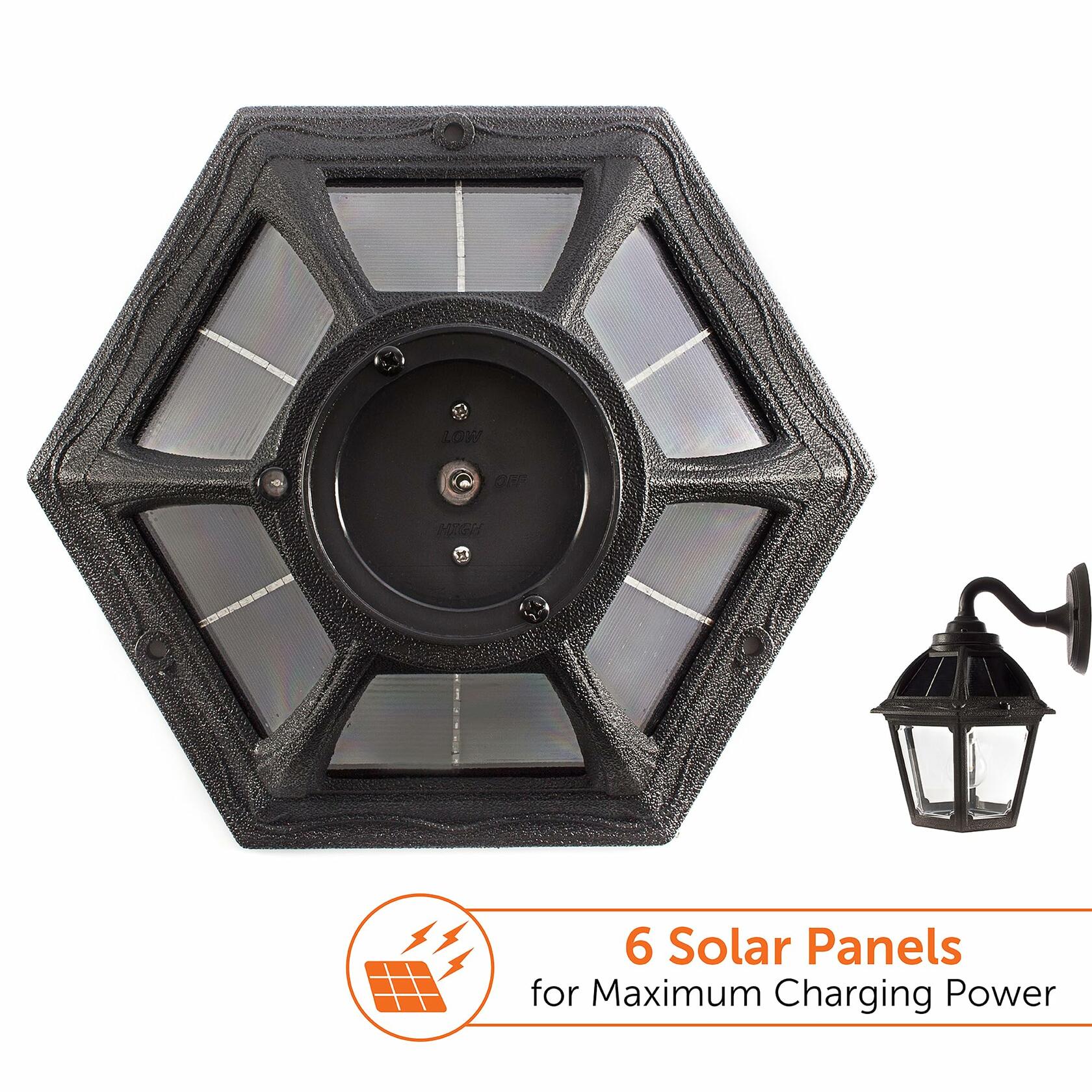 Gama Sonic Polaris Solar Wall Sconce Light, Outdoor Warm White LED Exterior