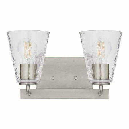 Home Decorators Westbrook 2-Light Brushed Nickel Modern Bathroom Vanity Light