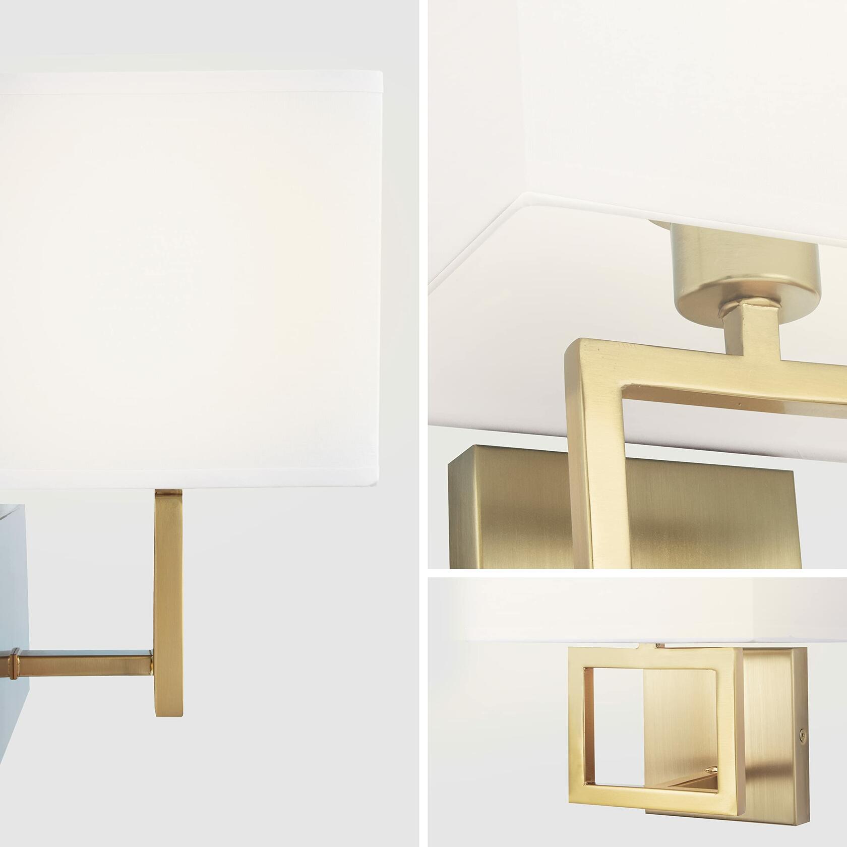 Brio Lighting Pressley Designer Wall Sconce with White Fabric Shade Available in