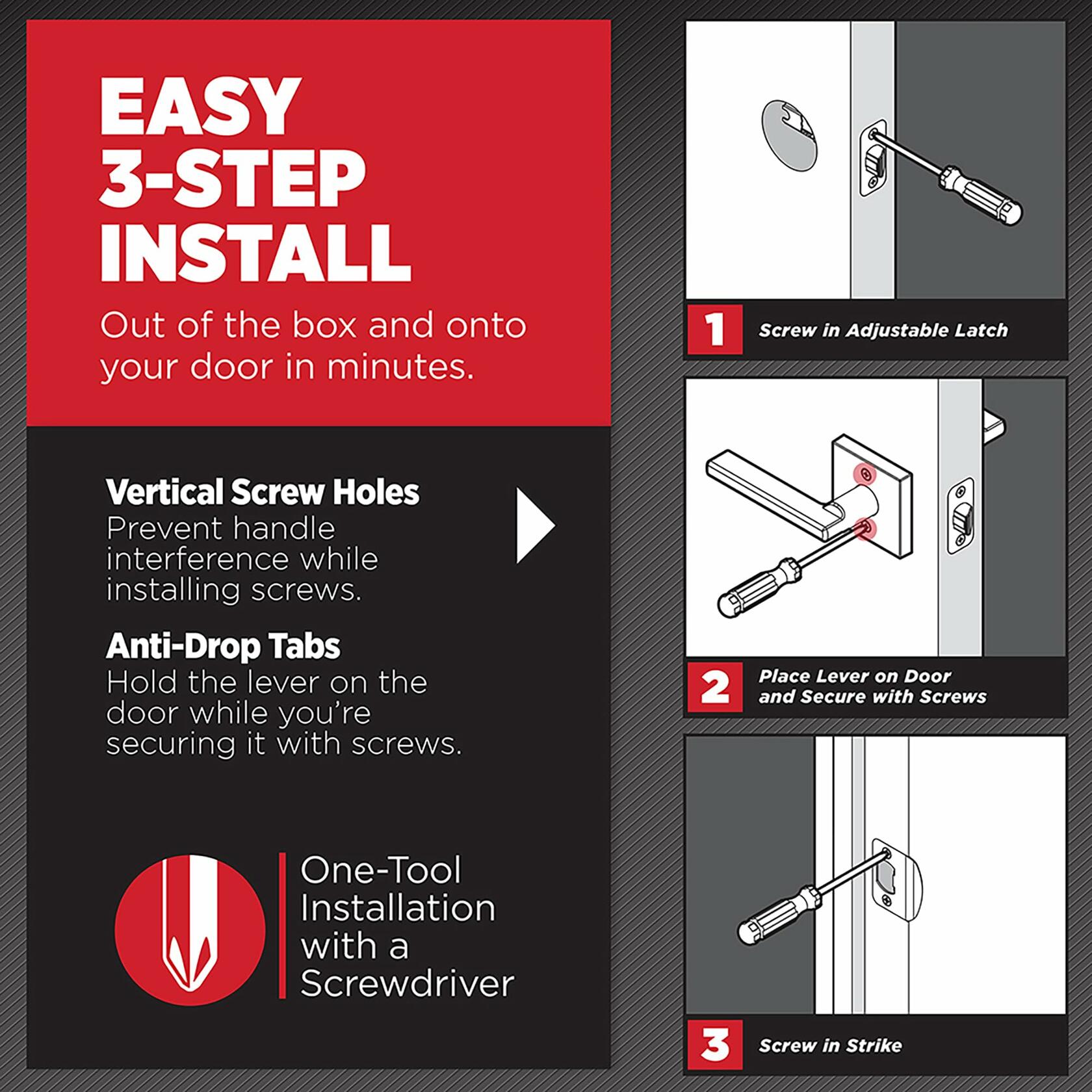 Kwikset Halifax Interior Passage Door Handle, Lever For Closet and Hallway