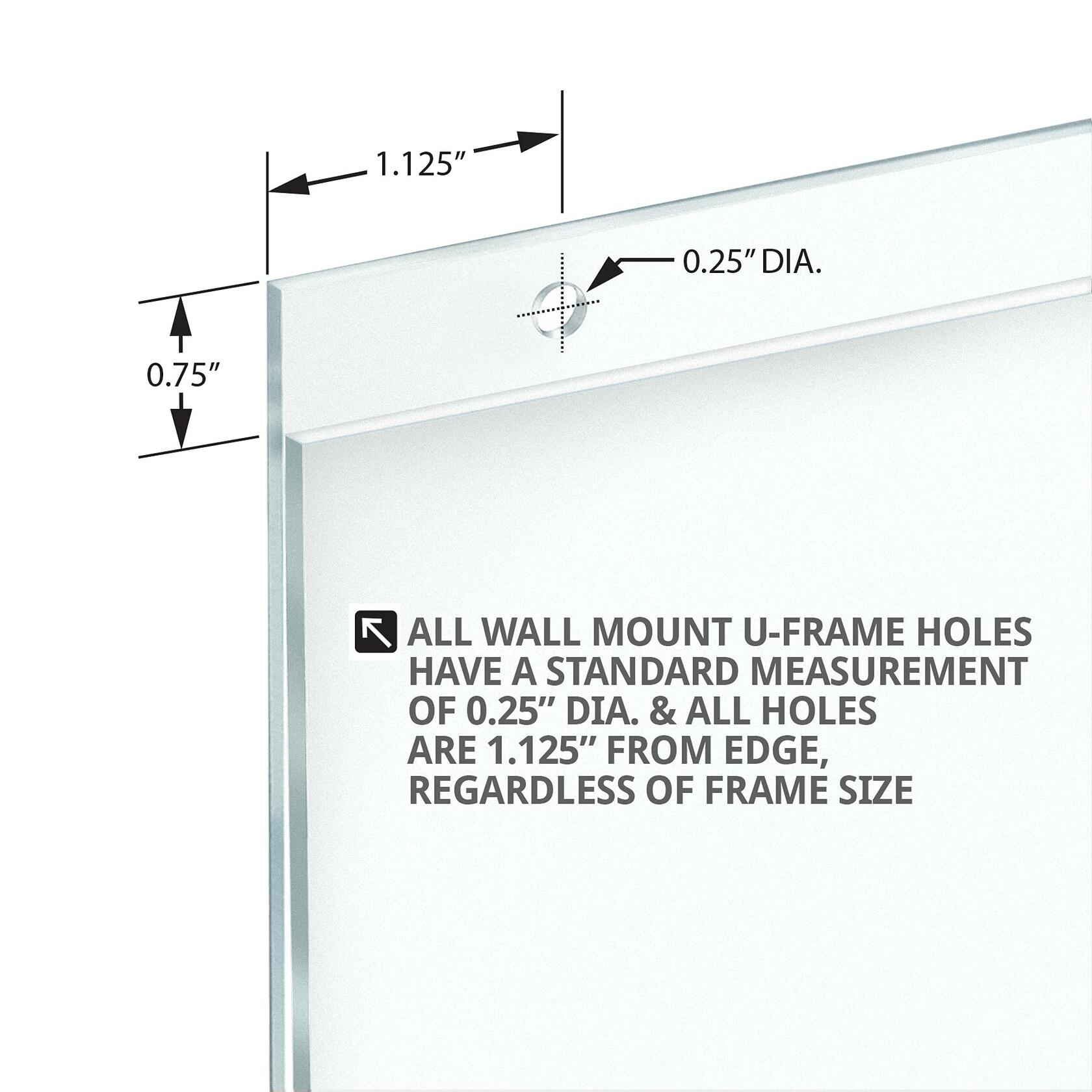 Azar Displays 162711 14-Inch Width by 11-Inch Height Wall U-Frame with Pre-Cut