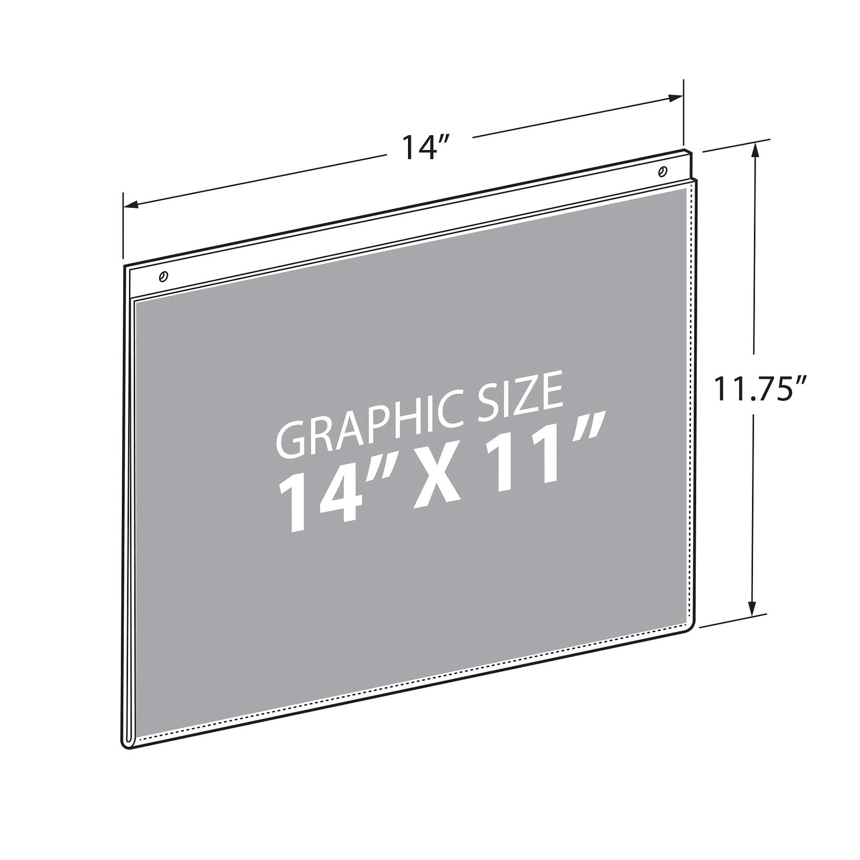Azar Displays 162711 14-Inch Width by 11-Inch Height Wall U-Frame with Pre-Cut