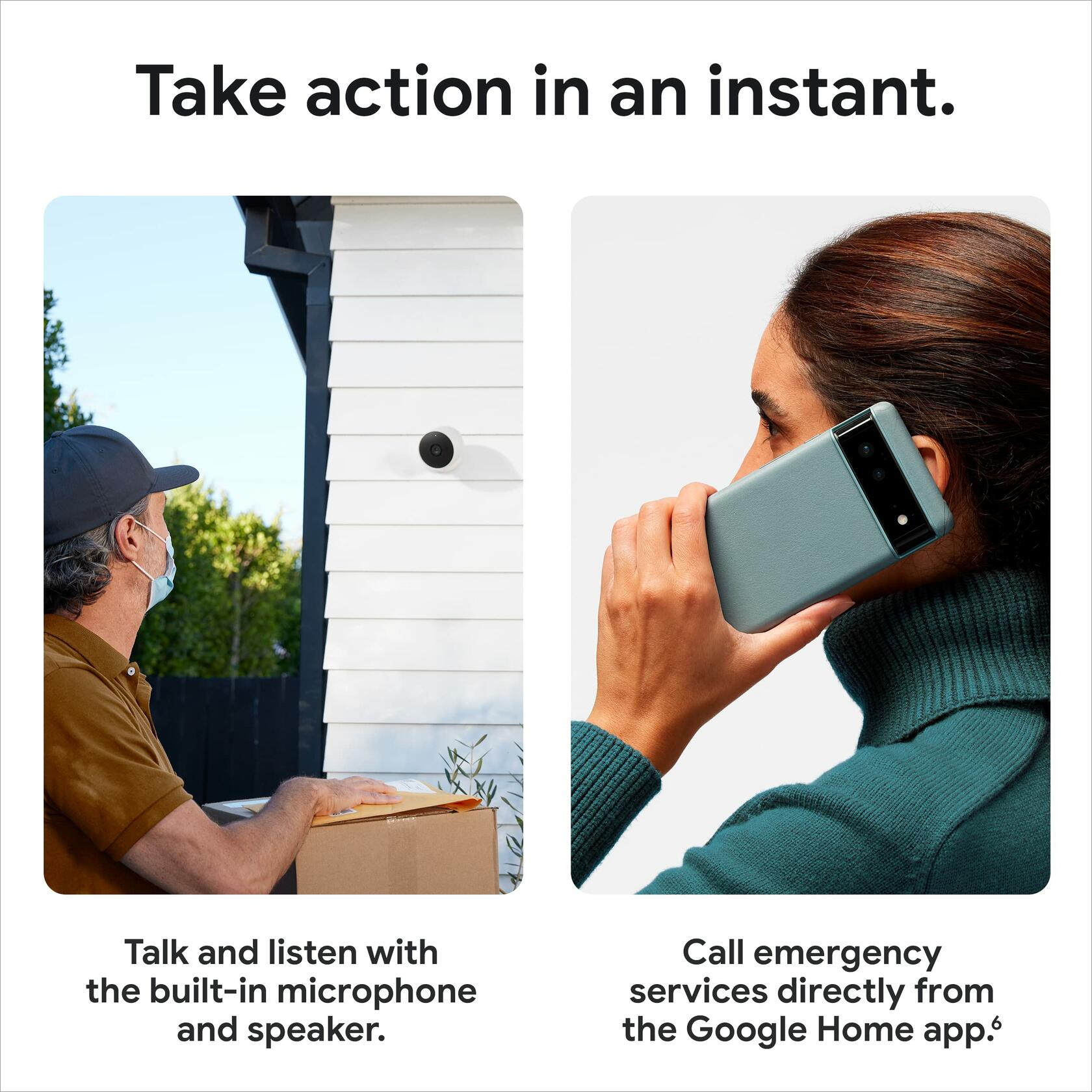 Google Nest Cam Outdoor or Indoor, Battery - 2nd Generation - 2 Count (Pack of