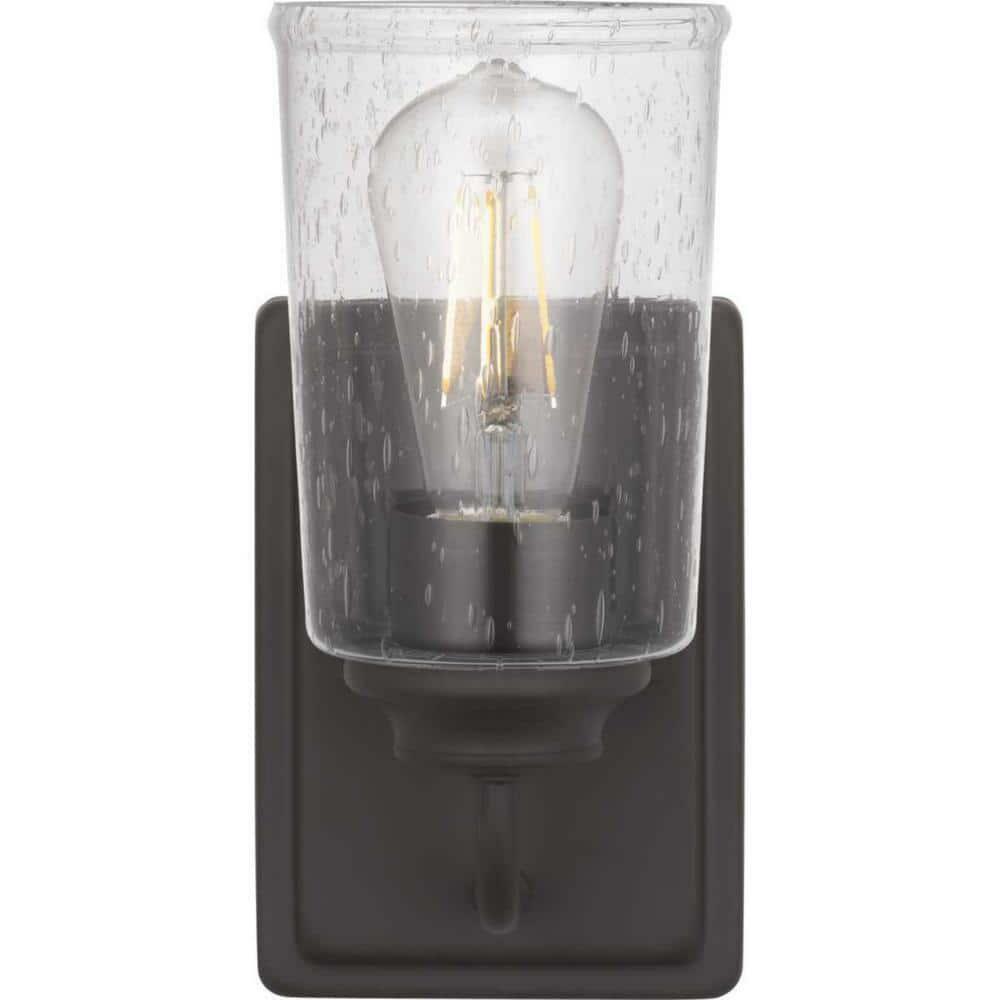 Hampton Bay Evangeline 4.5 in. 1-Light Modern Bronze Indoor Wall Farmhouse