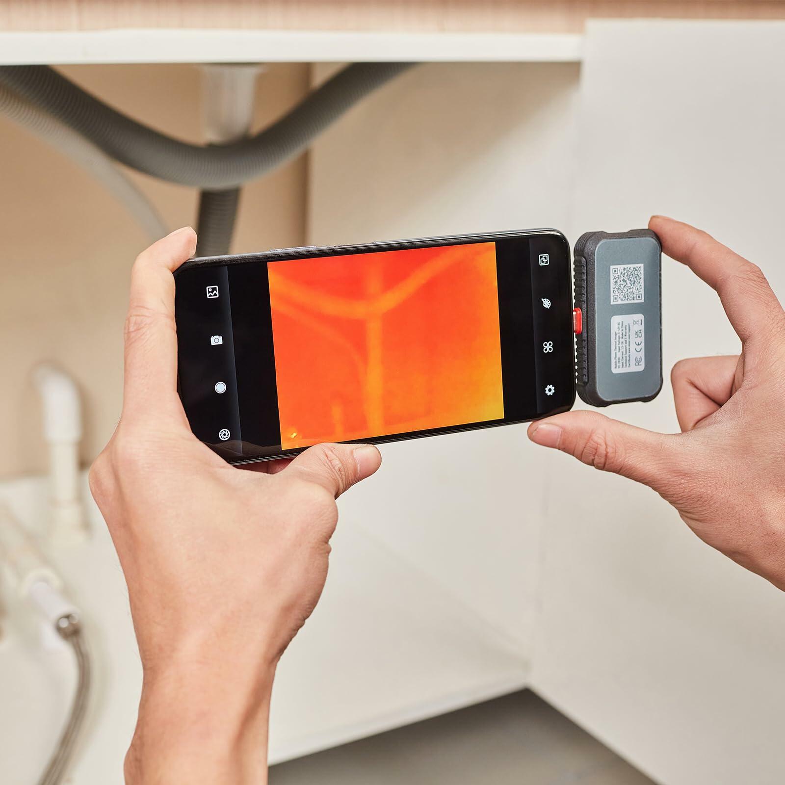 VEVOR Thermal Imaging Camera, 240x180 IR Resolution (43200 Pixels), 20Hz Refresh Rate Infrared Camera with -4℉~662℉ Temperature Range, 16G Built-in SD Card, and Rechargeable Li-ion Battery