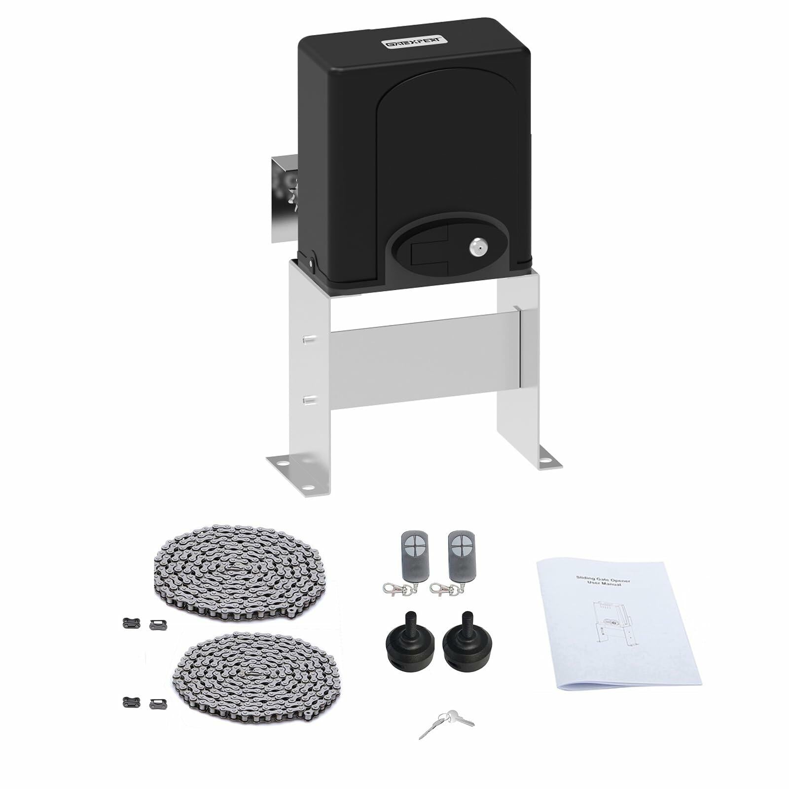 GATEXPERT Sliding Automatic Gate Operator Kit with 2 Remote Controls Slide Gates