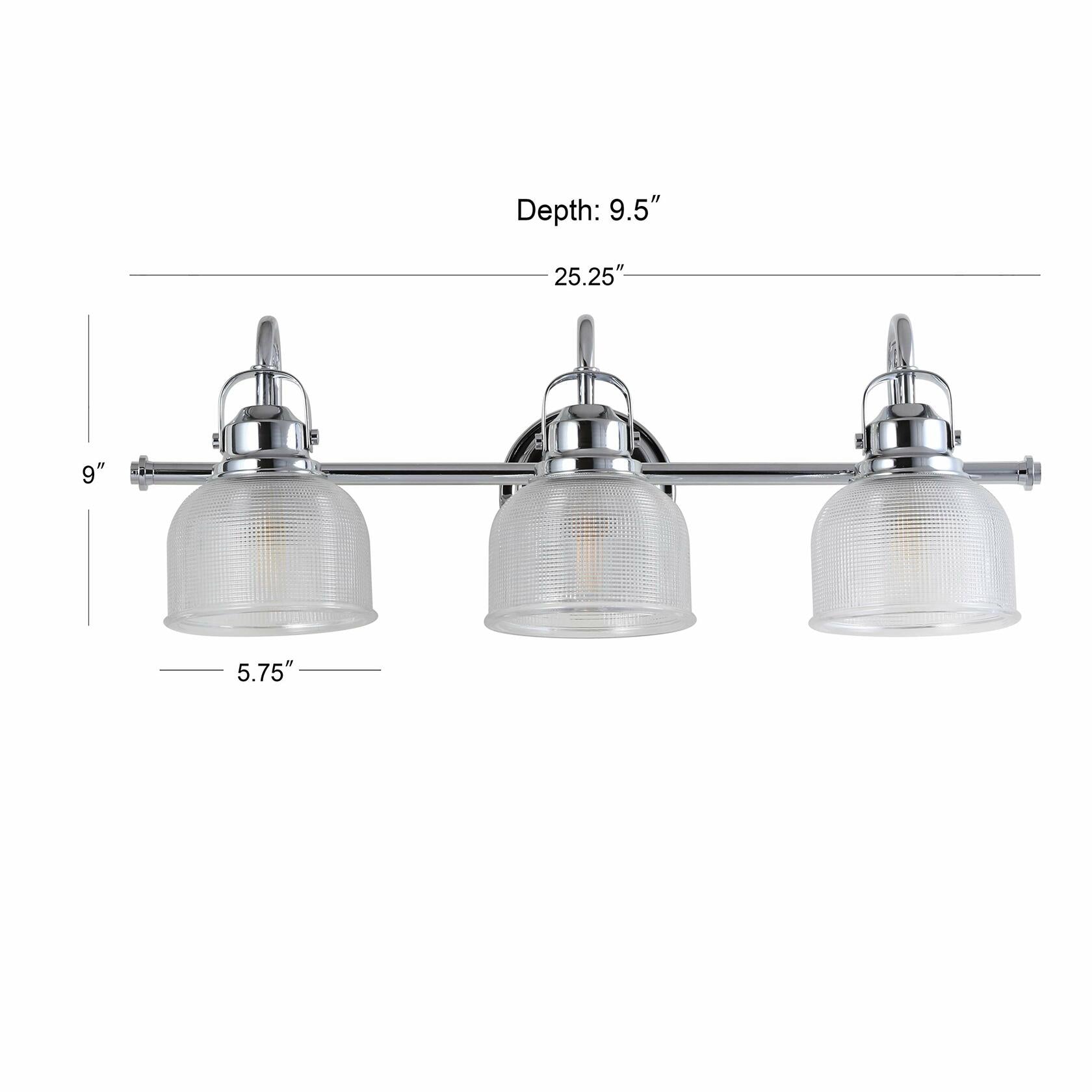 JONATHAN Y JYL7409A Virginia 25.25" Metal Glass LED Vanity Light 2700K LED 4W