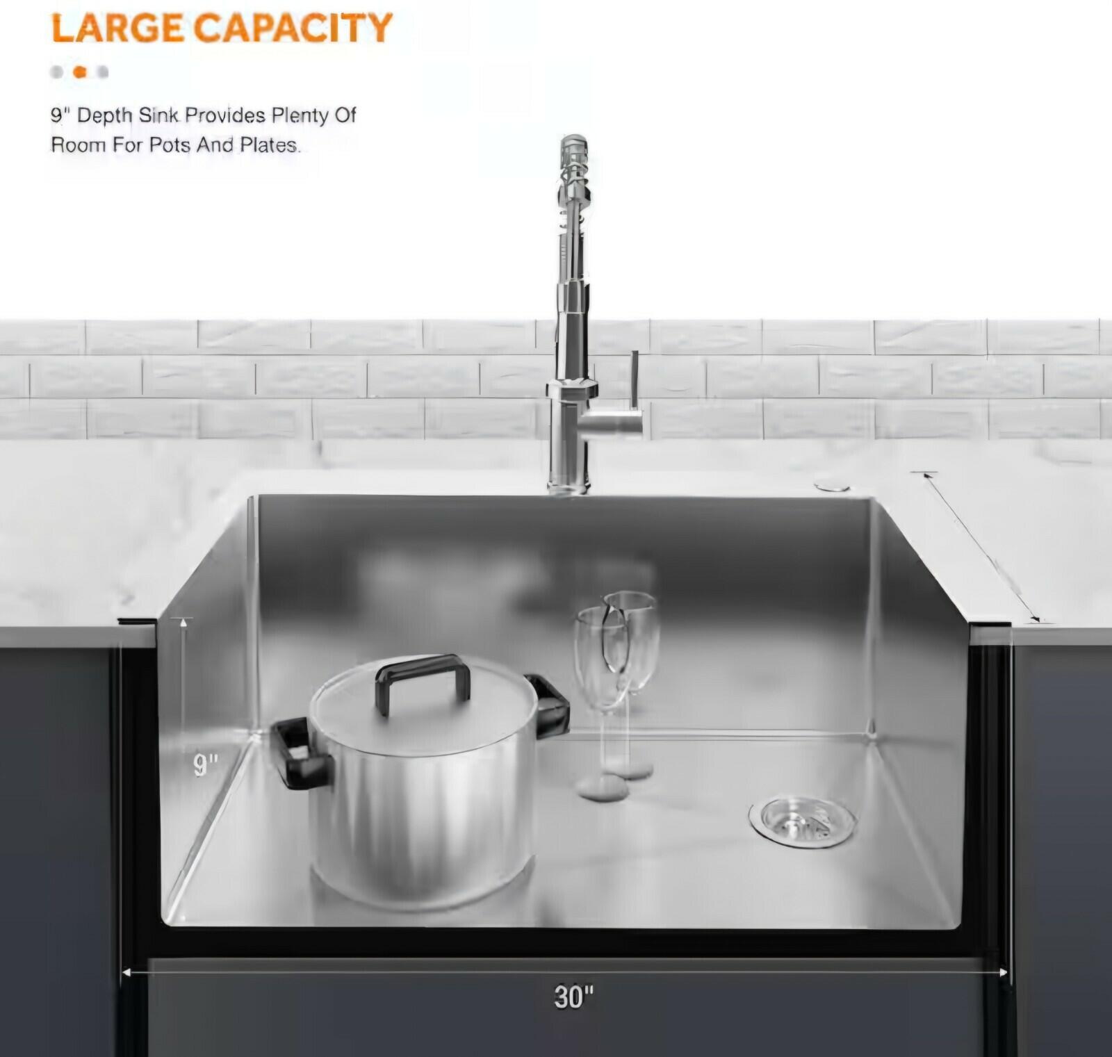 Glacier Bay All-in-one Dual mount  18G/30in Single Bowl With Faucet