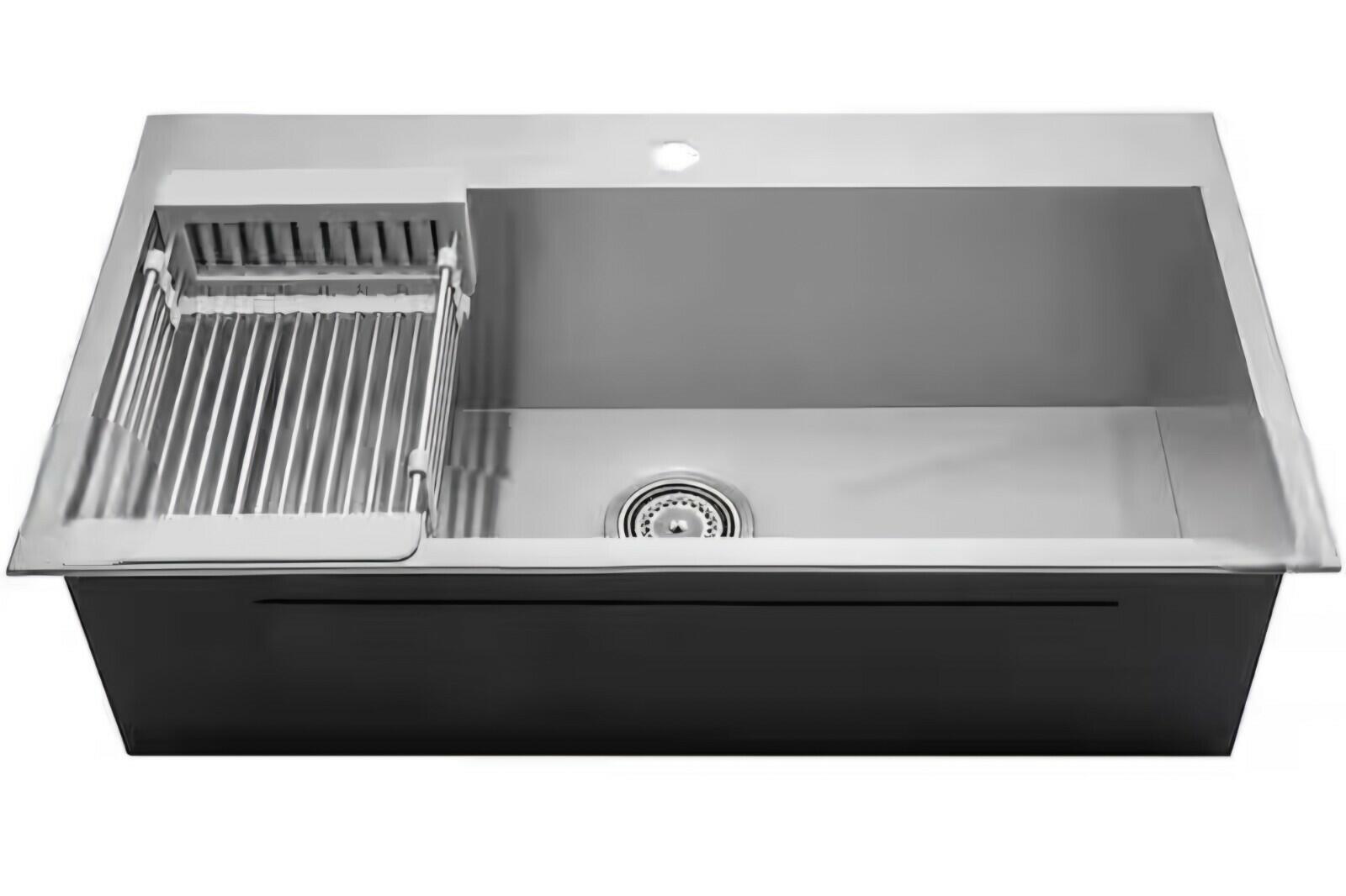 AKDY 32" x 18" x 9" Handmade Stainless Steel Top Mount Kitchen Sink Single Basin