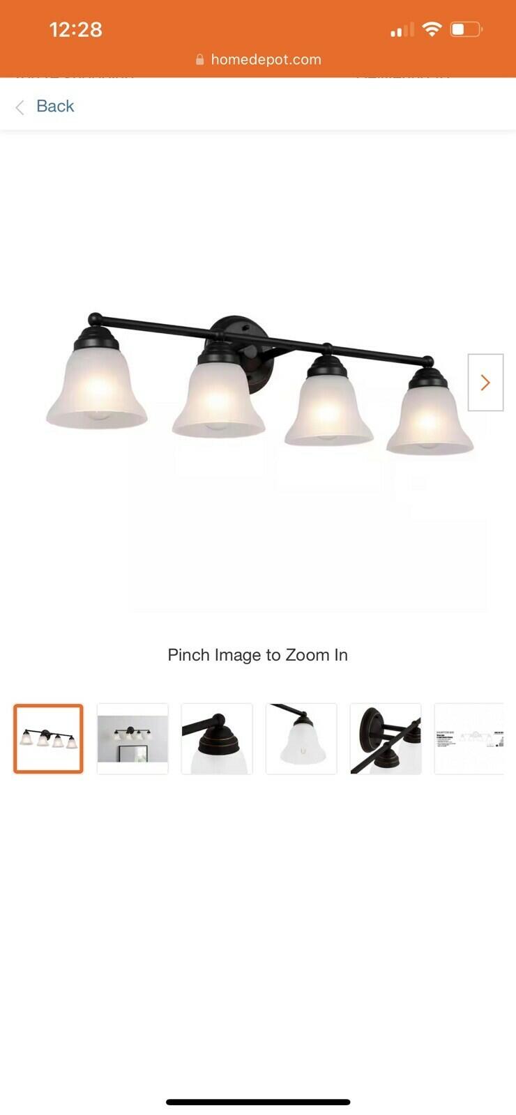 Hampton Bay Vista Lake 32.75 in. 4-Light Bronze Vanity Light w/ Frosted Glass