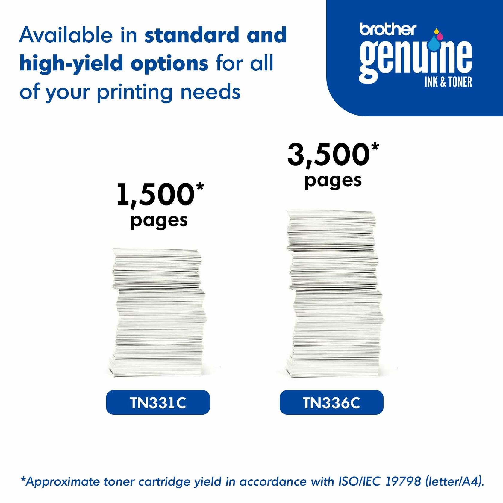 Brother TN-331C DCP-L8400 L8450 HL-L8250 L8350 MFC-L8600 L8650 L8850 Toner Cartridge (Cyan) in Retail Packaging.