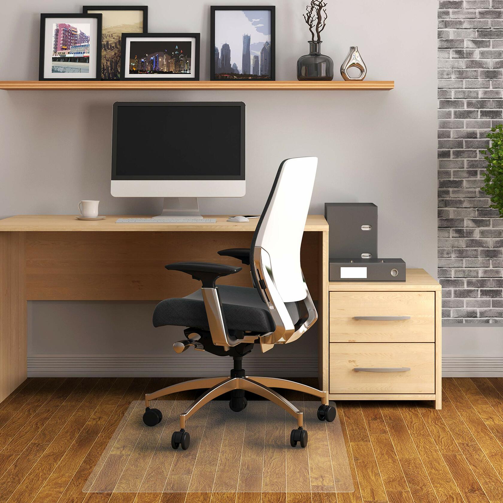 Floortex PF1213425EV Cleartex Advantagemat Phthalate Free PVC Chair Mat for Hard