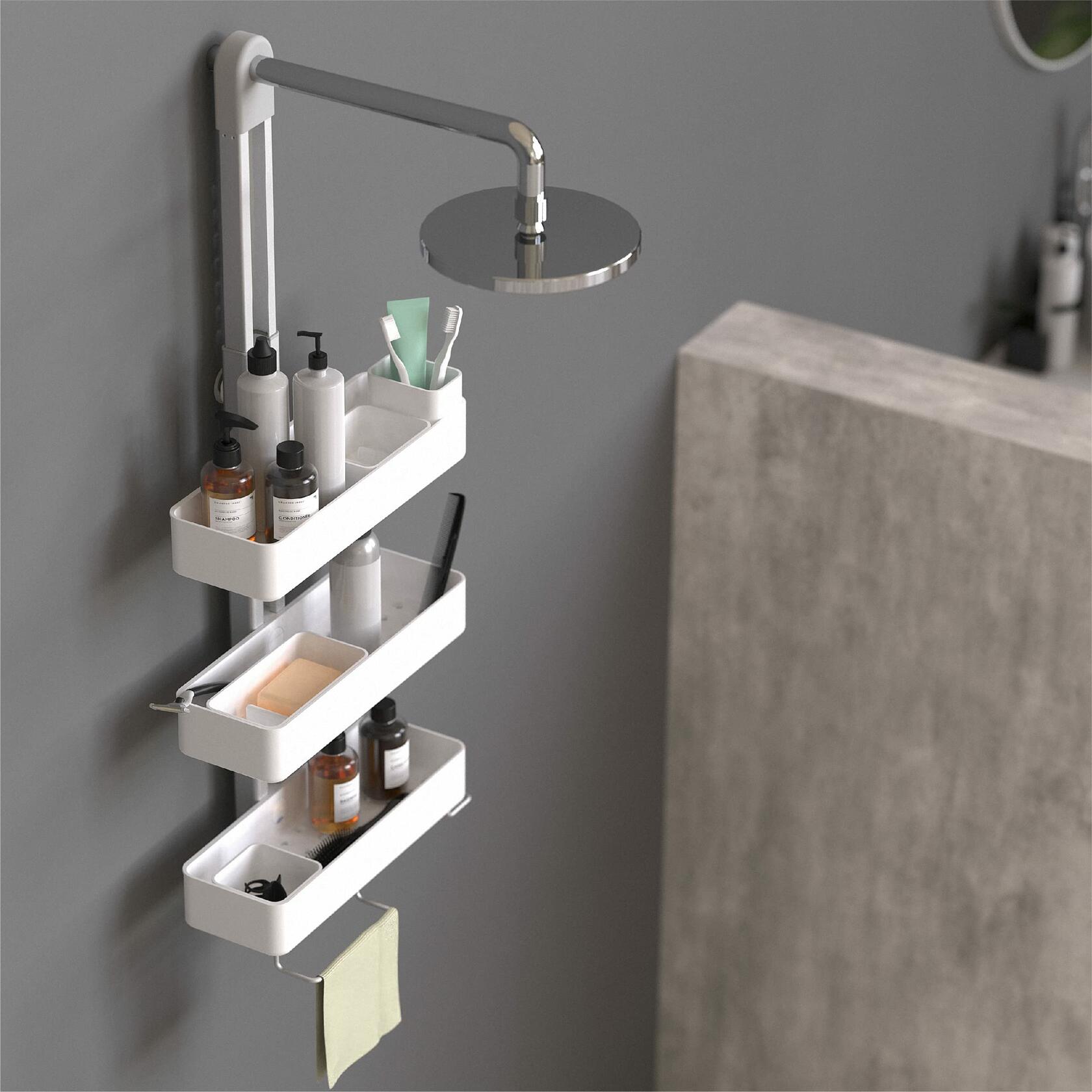 Sharper Image The SpaStudio Hook, Modular Hanging Shower Caddy, Adjustable 3