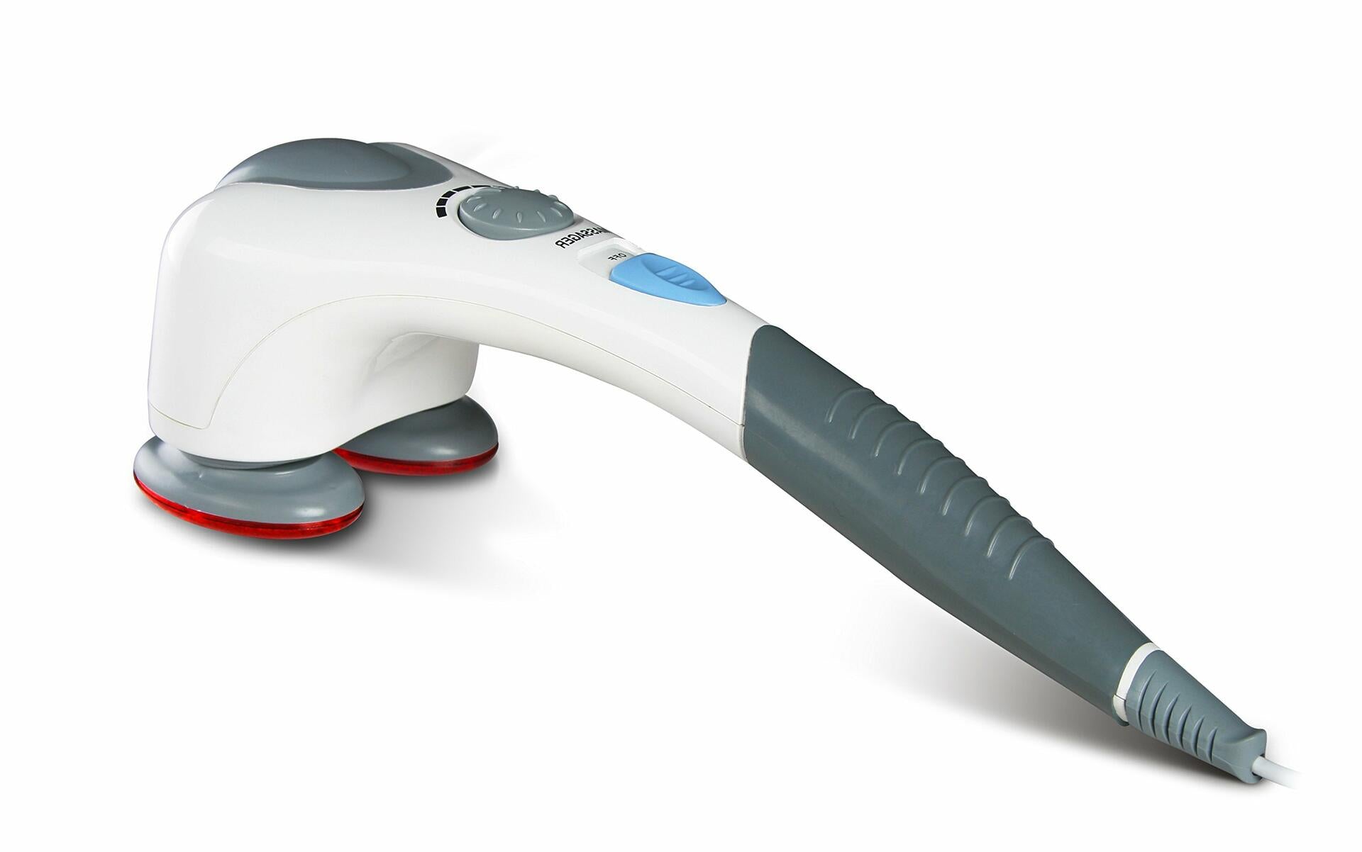 iComfort Ic0946 Electric Body Massager, Double Head Deep Percussion Massager with Heat and Alternative Massage Heads, White