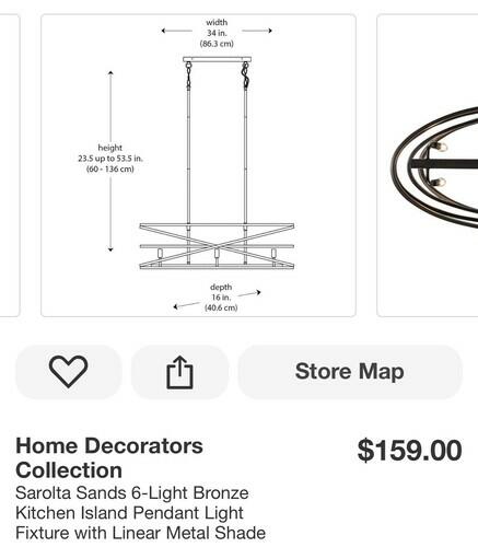 HDC Sarolta Sands 6-Light Bronze Kitchen Island Pendant Light Fixture READ