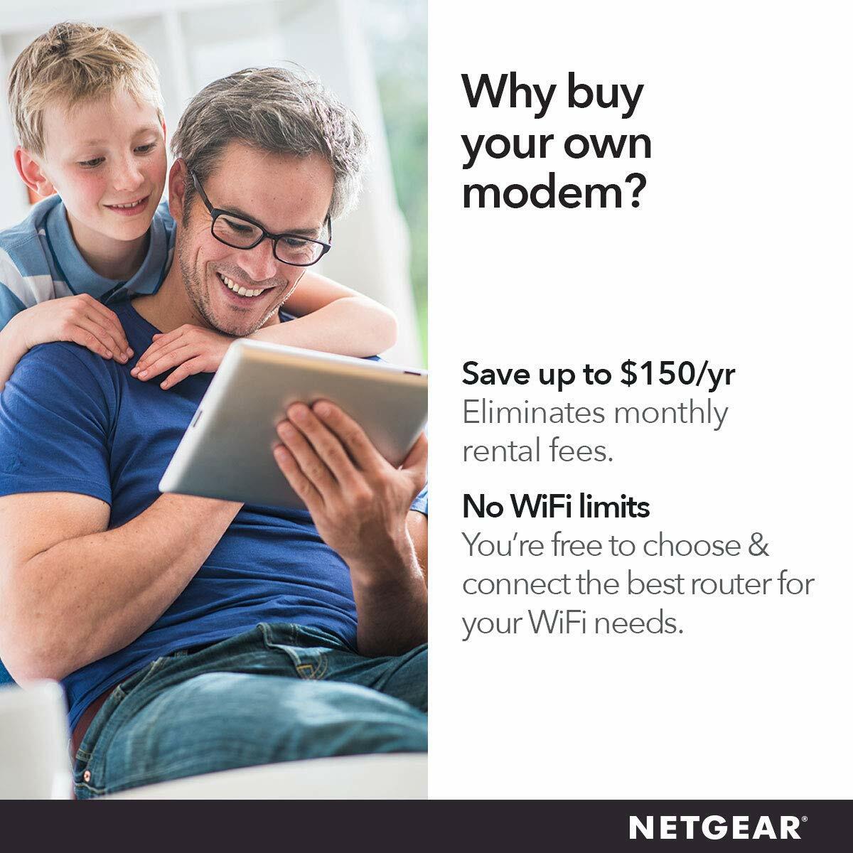 NETGEAR Cable Modem with Voice CM500V - For Xfinity by Comcast Internet & Voice | Supports Cable Plans Up to 300 Mbps | 2 Phone lines | DOCSIS 3.0 (Renewed)