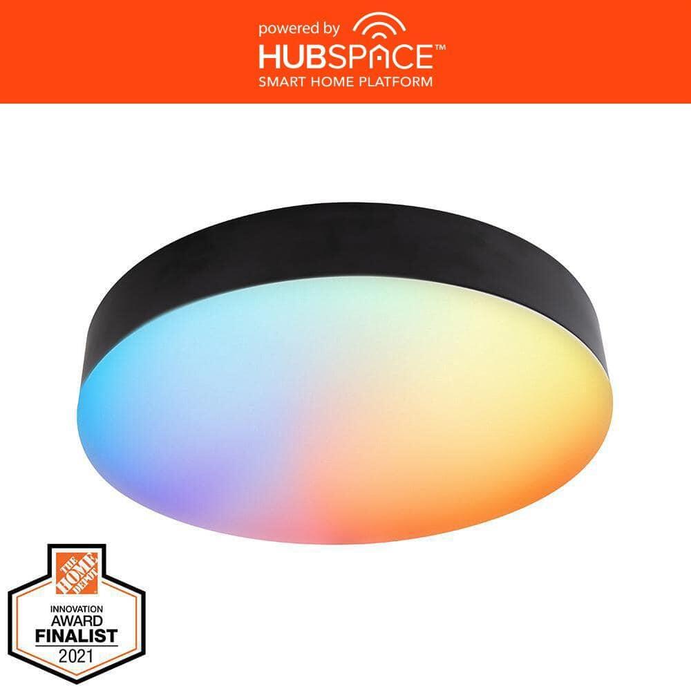 Lakeshore 13 in. Light Matte Black Color Changing and Adjustable CCT Integrated
