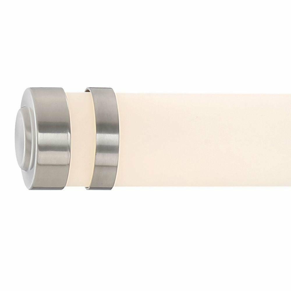 Home Decorators Collection 100-Watt Equivalent Brushed Nickel Integrated LED Vanity Light with Tube Etched Glass and Accented End Caps