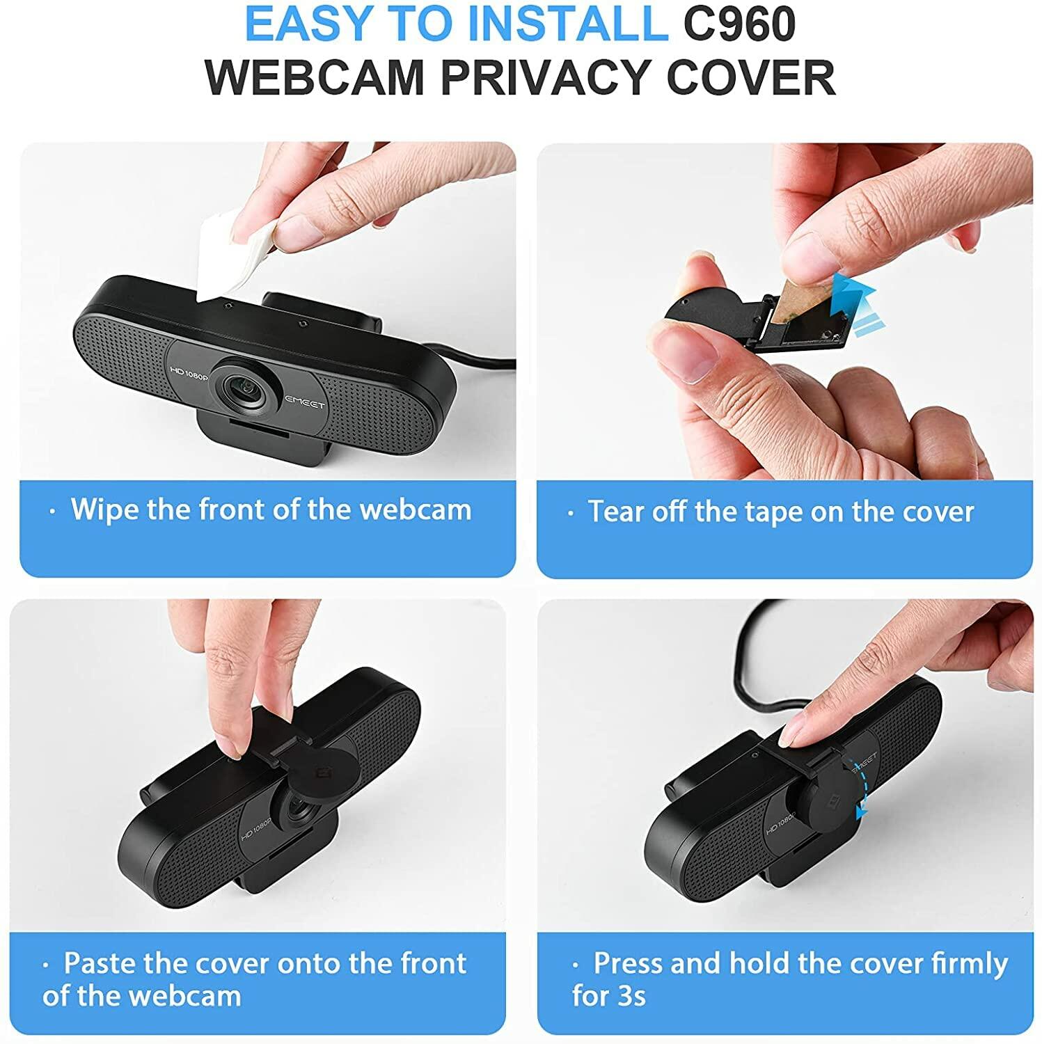 1080P Webcam with Microphone, eMeet C960 Web Camera & 3 in 1 Webcam with Mics
