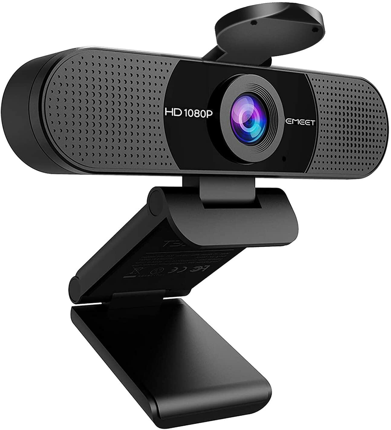 1080P Webcam with Microphone, eMeet C960 Web Camera & 3 in 1 Webcam with Mics