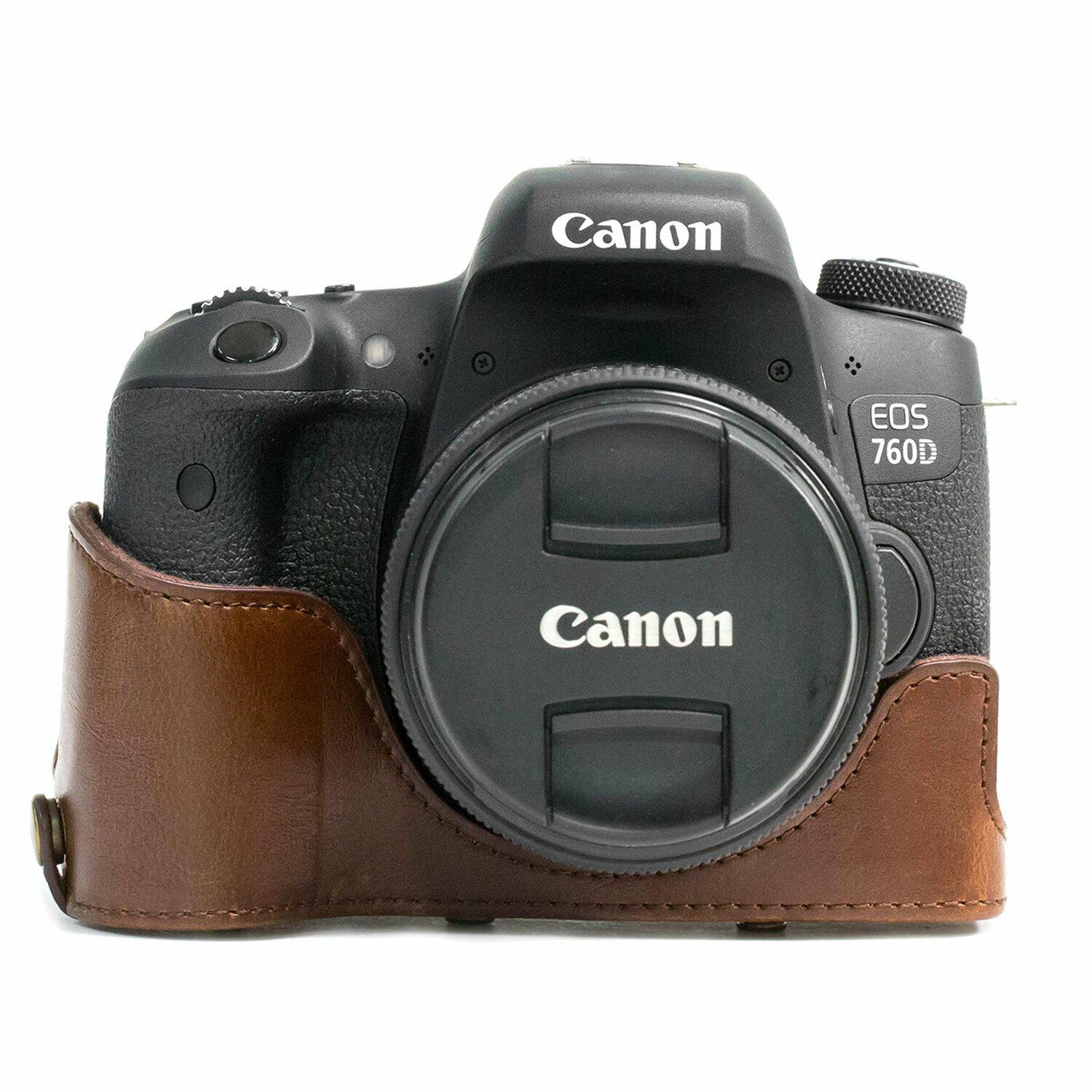 MegaGear MG1185 Canon EOS Rebel T6s, 8000D (18-55mm) Ever Ready Leather Camera