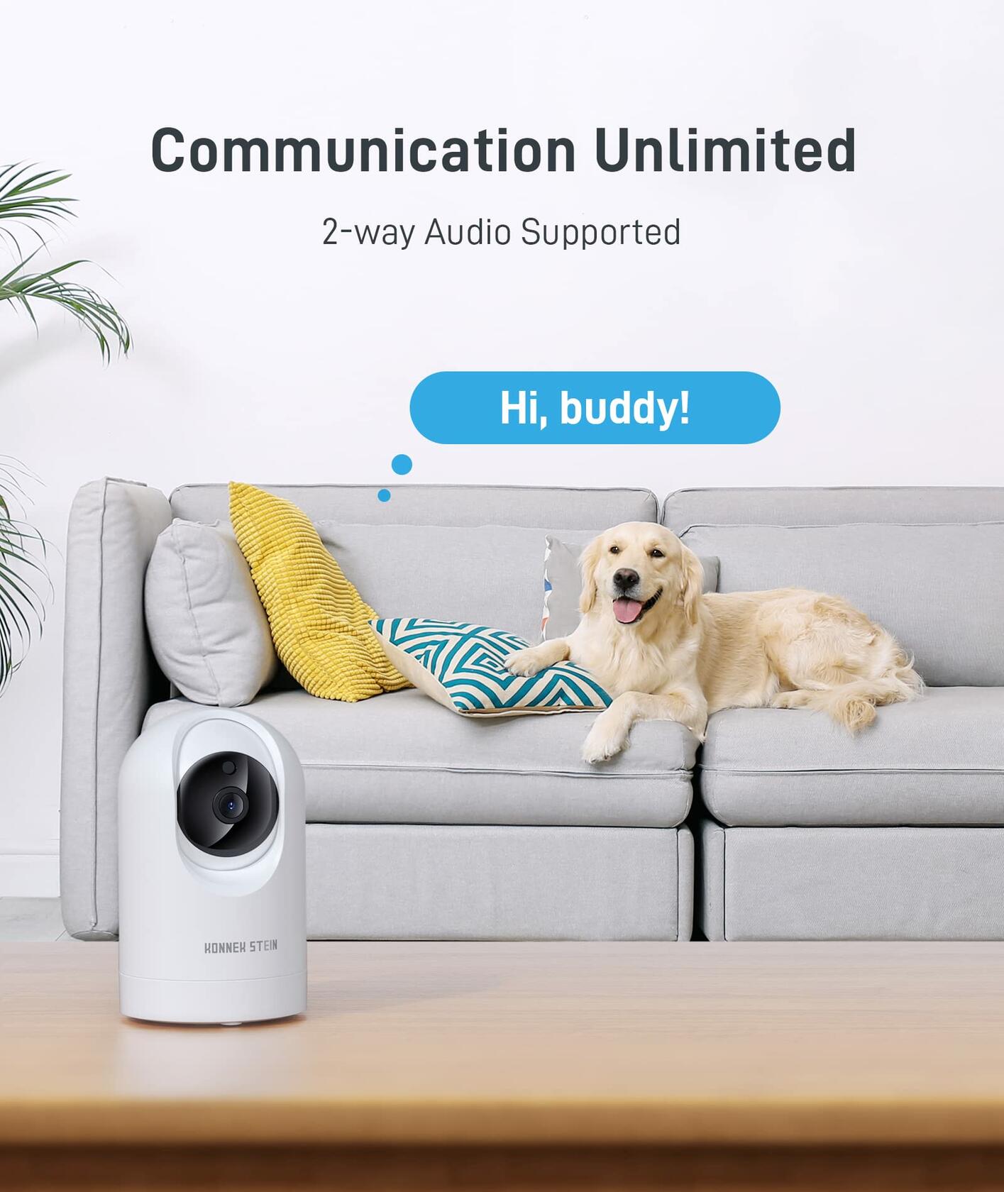 KONNEK STEIN 1080P Security Camera(2.4G Only), Baby Monitor 360-Degree for Home