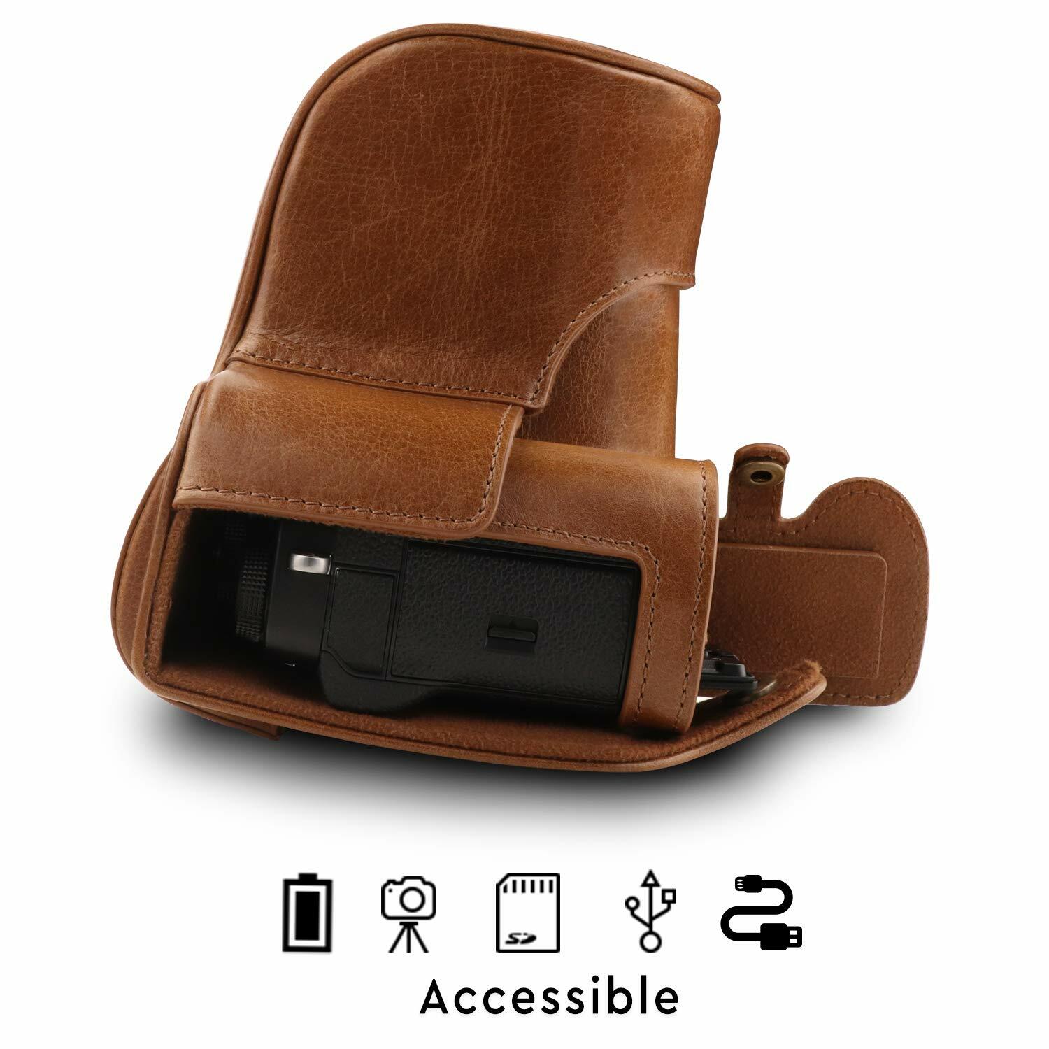 MegaGear MG1551 Ever Ready Genuine Leather Camera Case for Fujifilm X-T3 (XF23mm