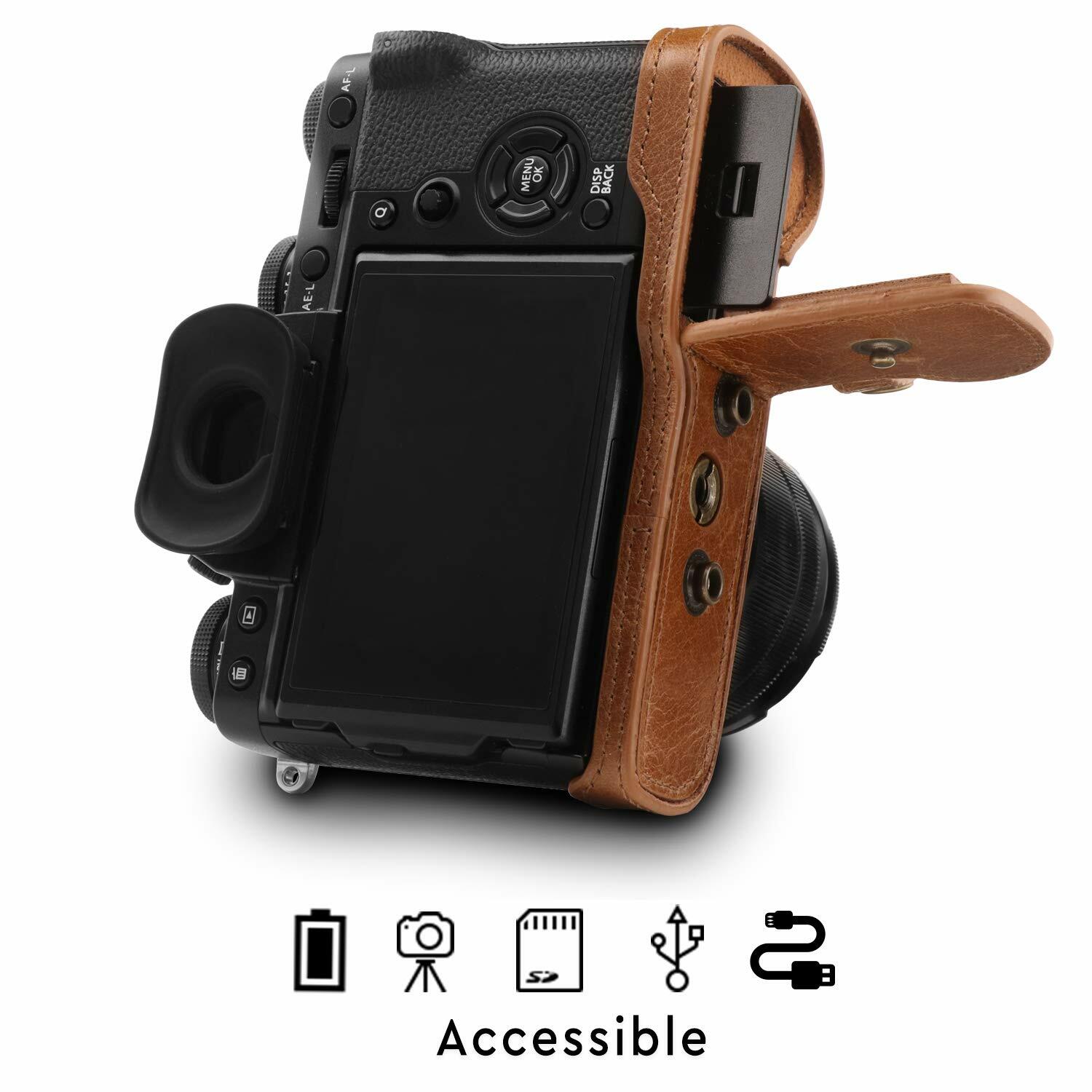 MegaGear MG1551 Ever Ready Genuine Leather Camera Case for Fujifilm X-T3 (XF23mm