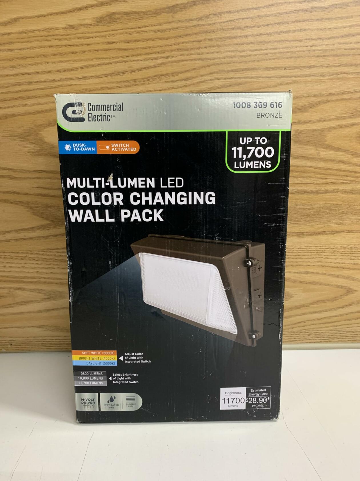 Generic 400-Watt Equivalent, Integrated LED Bronze Dusk to Dawn Wall Pack Light,