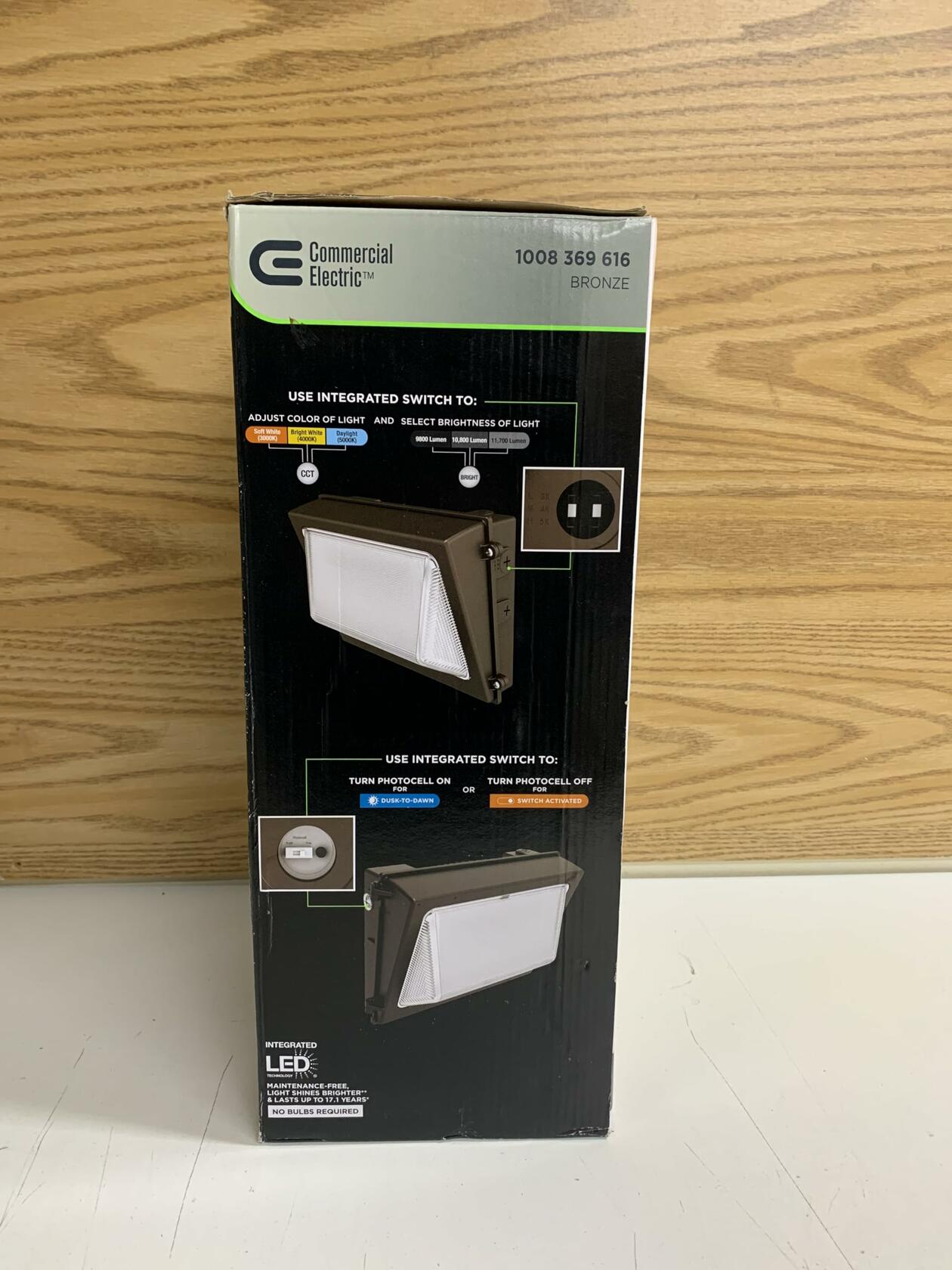 Generic 400-Watt Equivalent, Integrated LED Bronze Dusk to Dawn Wall Pack Light,