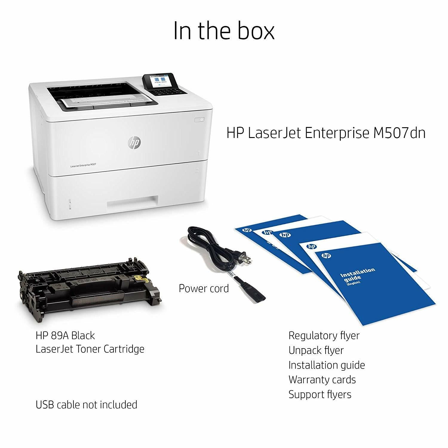 HP LaserJet Enterprise M507dn Monochrome Printer with built-in Ethernet &
