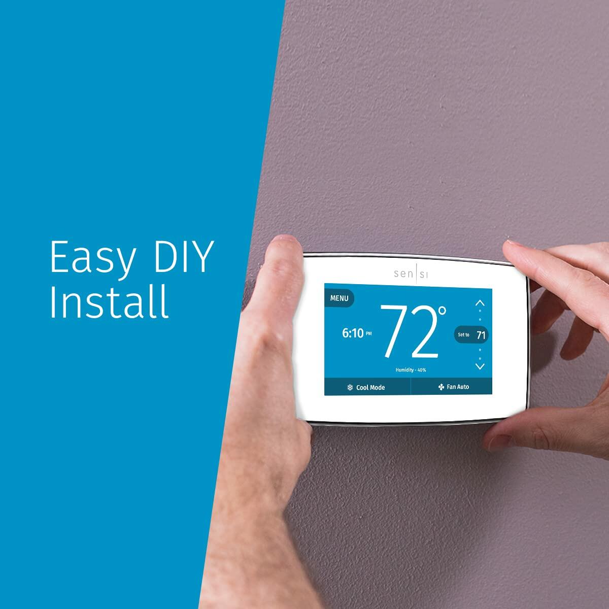 EMERSON Sensi Touch Wi-Fi Smart Thermostat with Touchscreen Color Display, Works