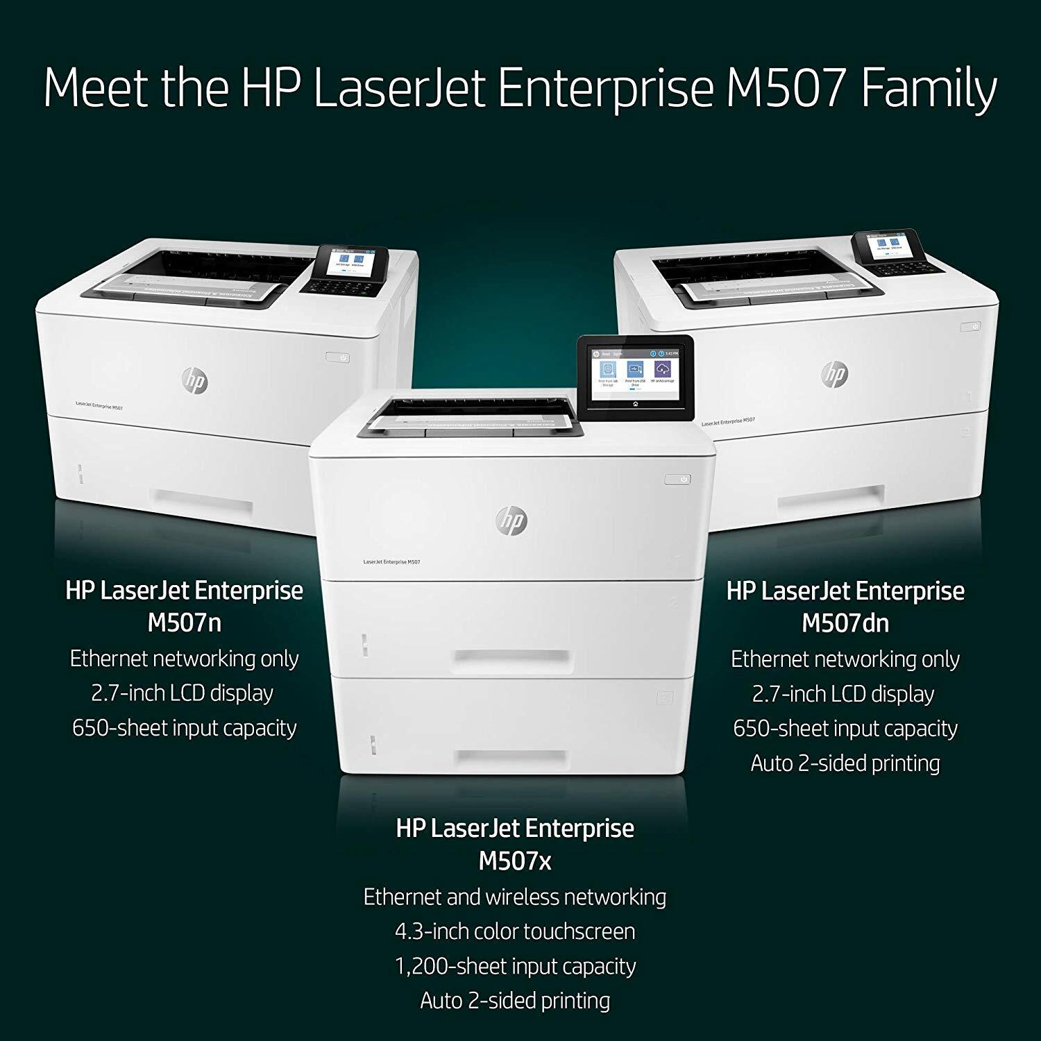 HP LaserJet Enterprise M507dn Monochrome Printer with built-in Ethernet &