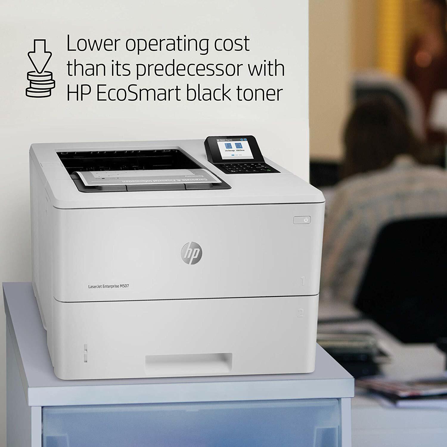 HP LaserJet Enterprise M507dn Monochrome Printer with built-in Ethernet &
