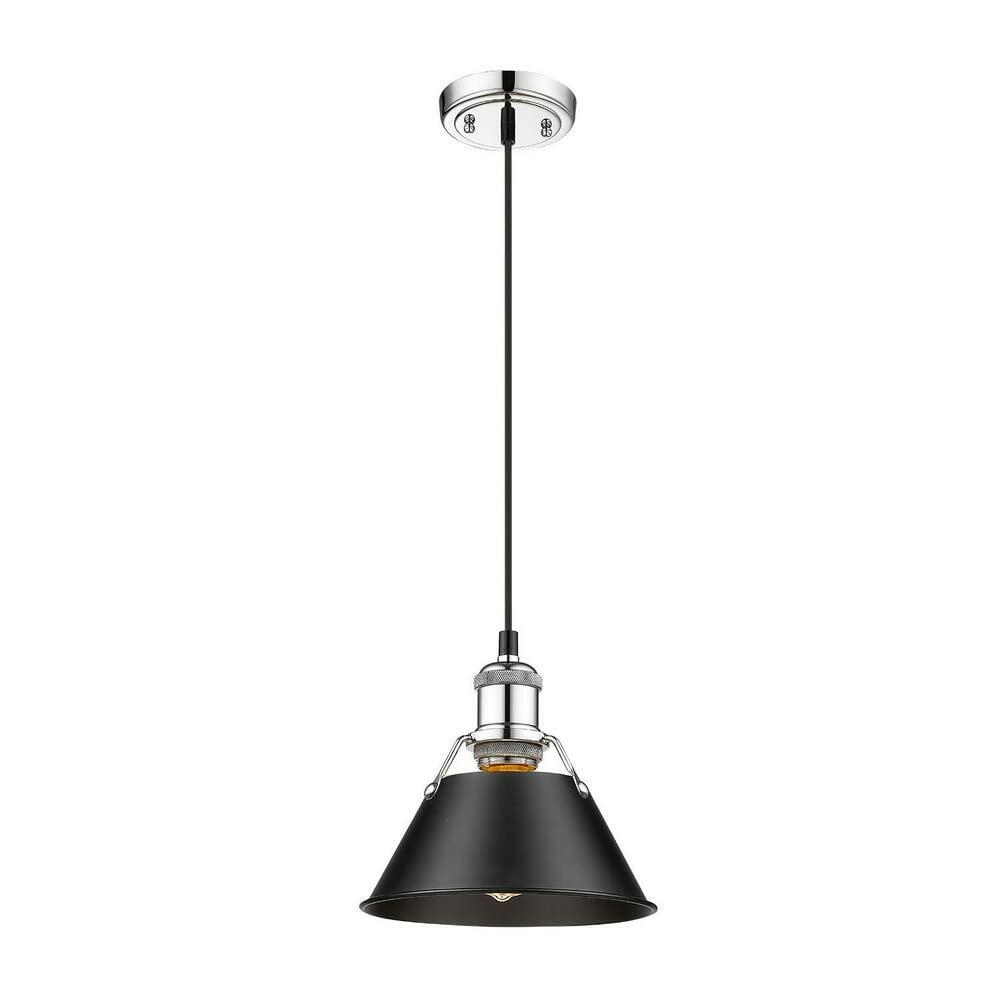 Golden Lighting Orwell Small Pendant - 7" Pewter with Navy Blue Shade