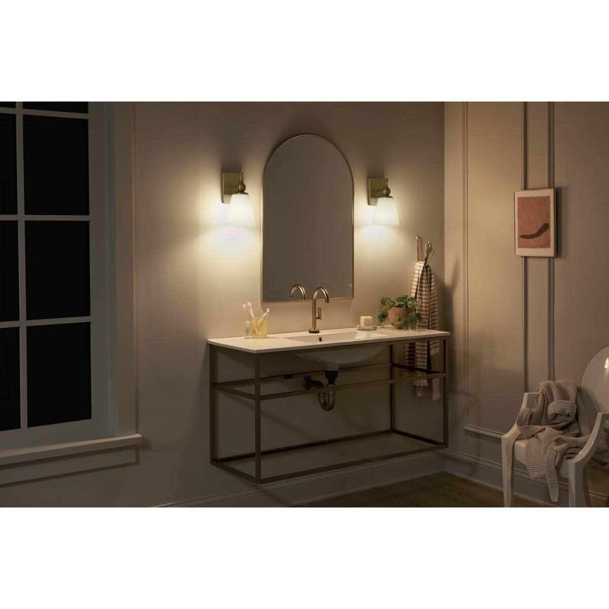 Kichler Cosabella 6 In. Wall Sconce Satin Opal Shade Champagne Bronze 55090