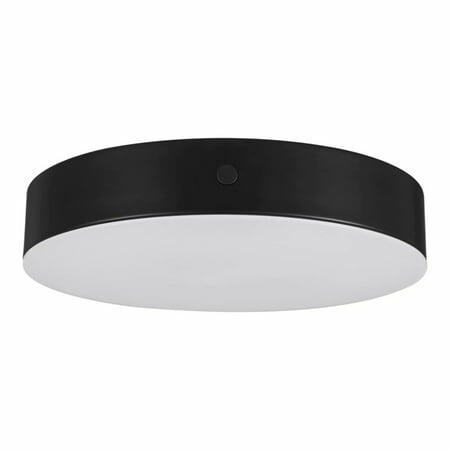 Hampton Bay Luis 11 in. Matte Black Touch Control CCT Selectable LED Flush Mount