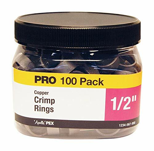 Apollo 4932703 0.5 x 0.5 in. Dia. Pro Copper Crimp Rings - Pack of 100